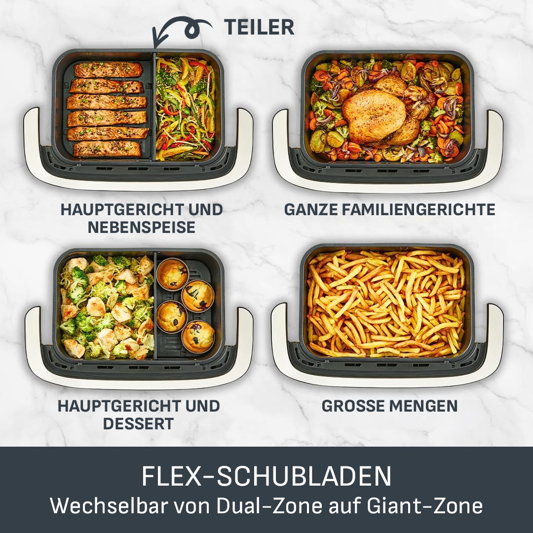Tefal Heißluftfritteuse »EY9228 Easy Fry Flex« 2700 W 7 voreingestellte Programme, zeit- und energiesparend, EY9228