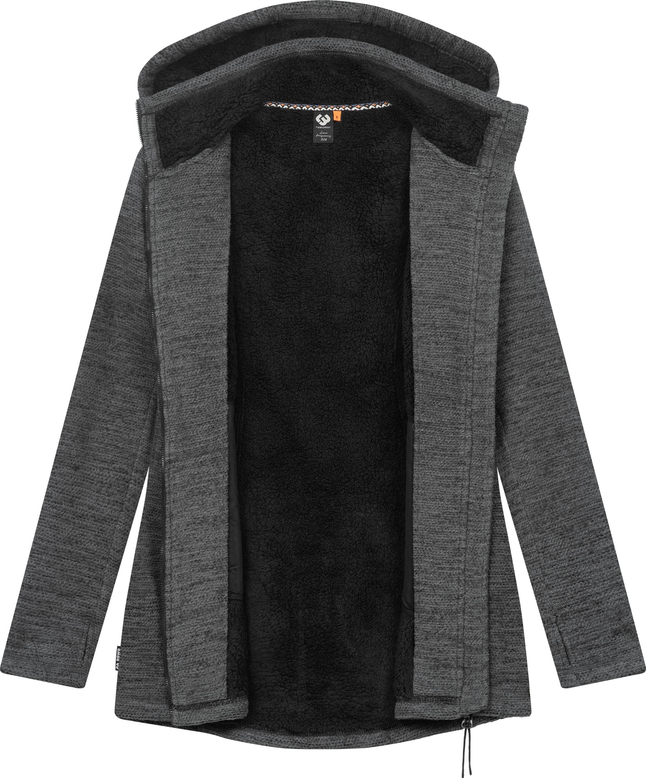 Ragwear Longstrickjacke »Leysha Melange«, Sportliche Kapuzenjacke in melierter Strick-Optik