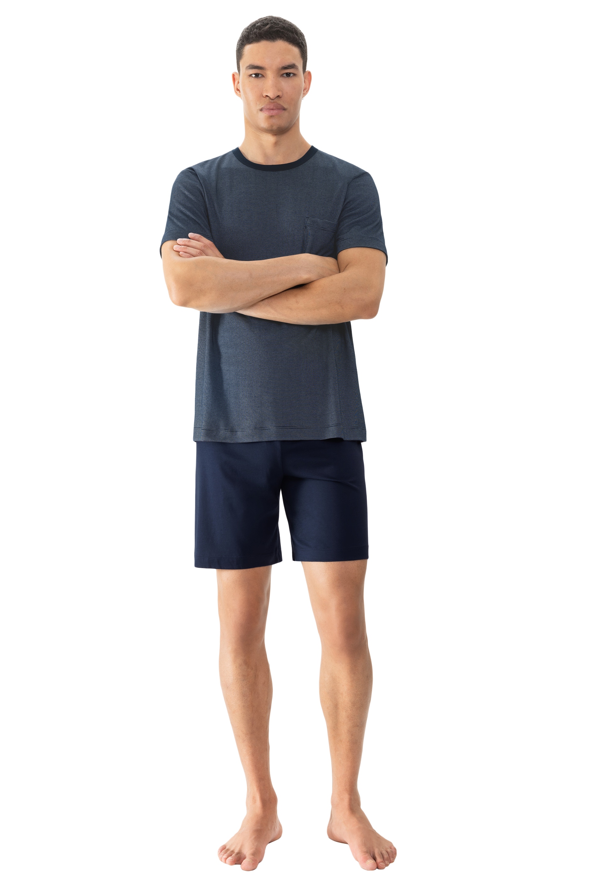 Mey Shorty "SERIE BENNISON", (2 tlg.), Legere Passform, Oberteil geringelt, günstig online kaufen