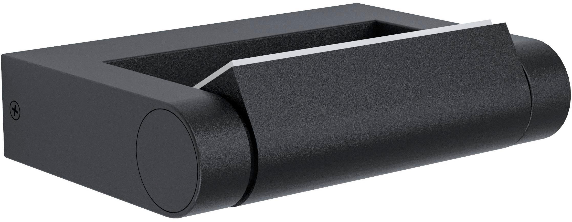 EGLO Wandleuchte »Brinaza Wandlampe, Außenlampe aus Aluminium-Guss,  schwenkbar, IP44« LED-Modul 1 Stk. Warmweiß Wand-/Deckenleuchte - L20 x H5 x AL14 cm - schwarz - 4,8W inkl.