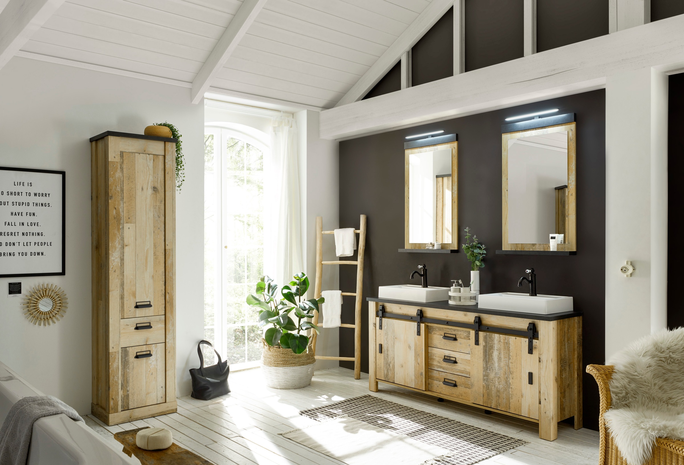 Home affaire Badmöbel-Set "SHERWOOD, Bad im modernen Design, 4-teiliges Bad günstig online kaufen