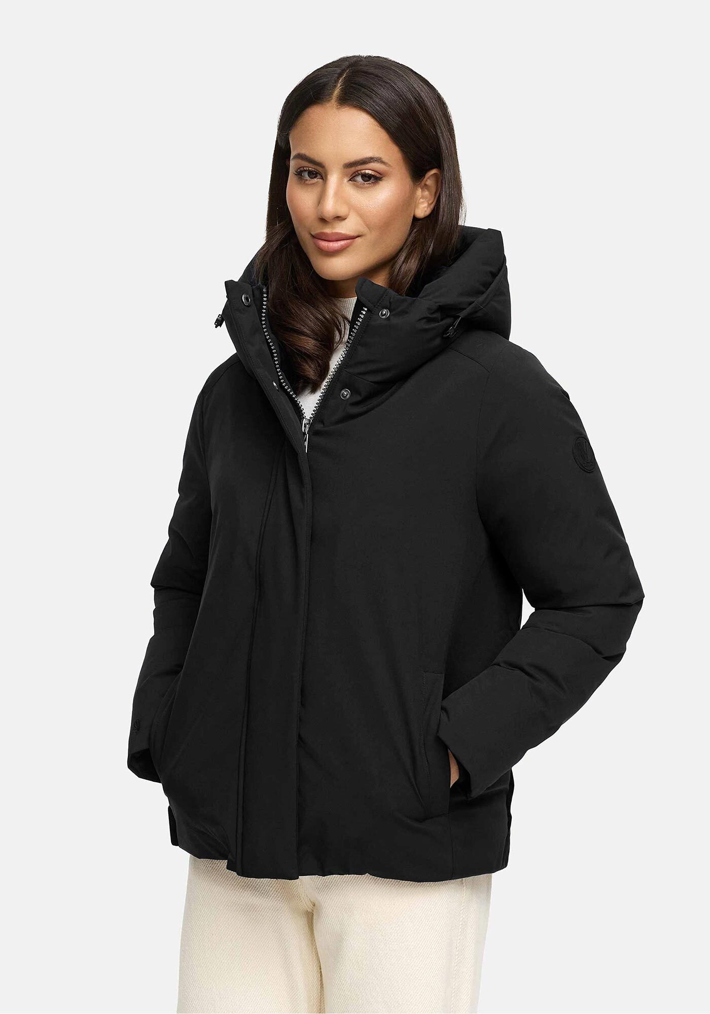MARIKOO Damen Winterjacke "Yeminaa", schwarz, Gr. M, Obermaterial: 100% Polyester; Futter: 100% Polyester; Wattierung: 100% Polyester; Ärmelfutter: