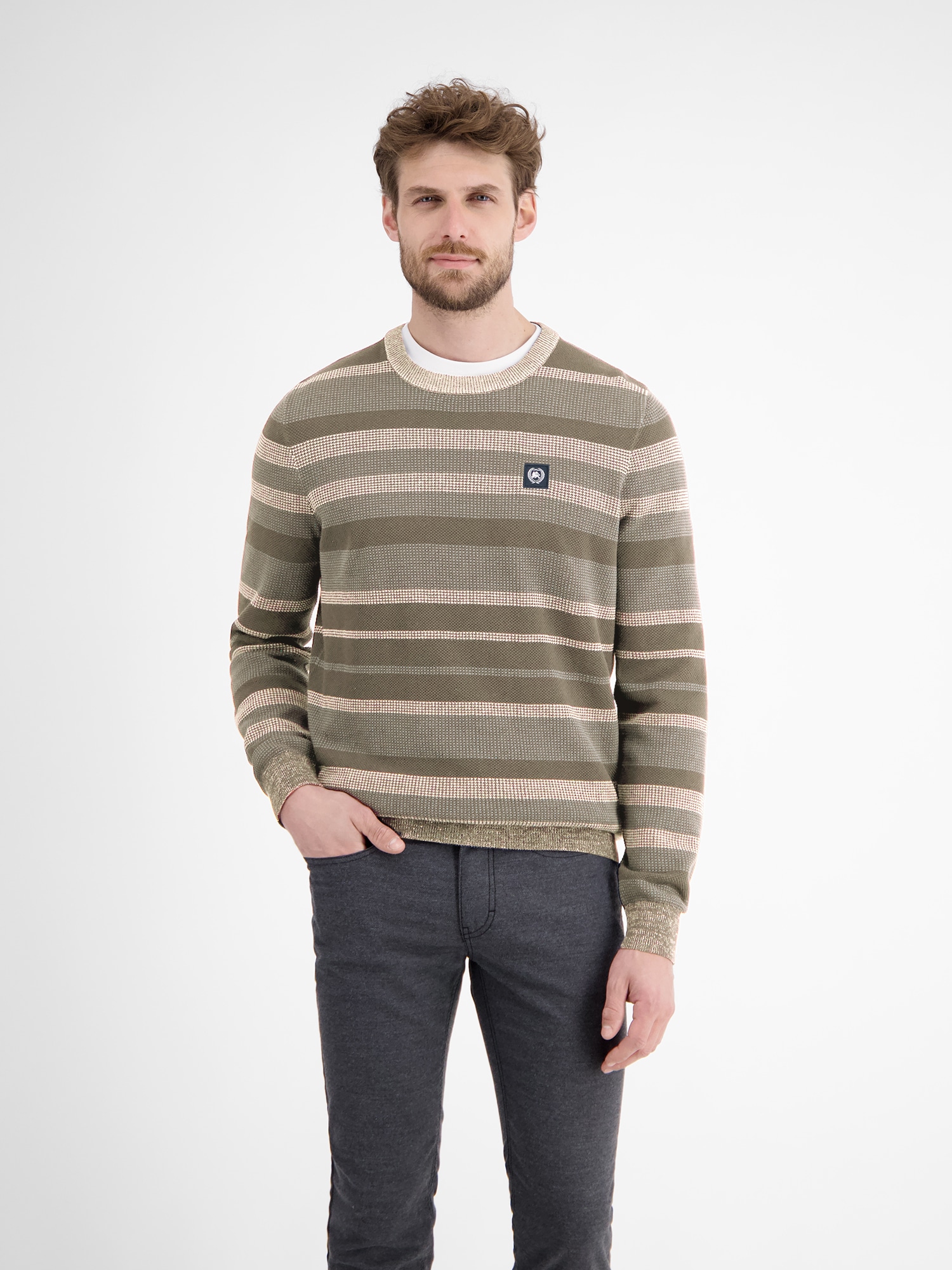 LERROS Strickpullover "LERROS Gestreifter Strickpullover" günstig online kaufen