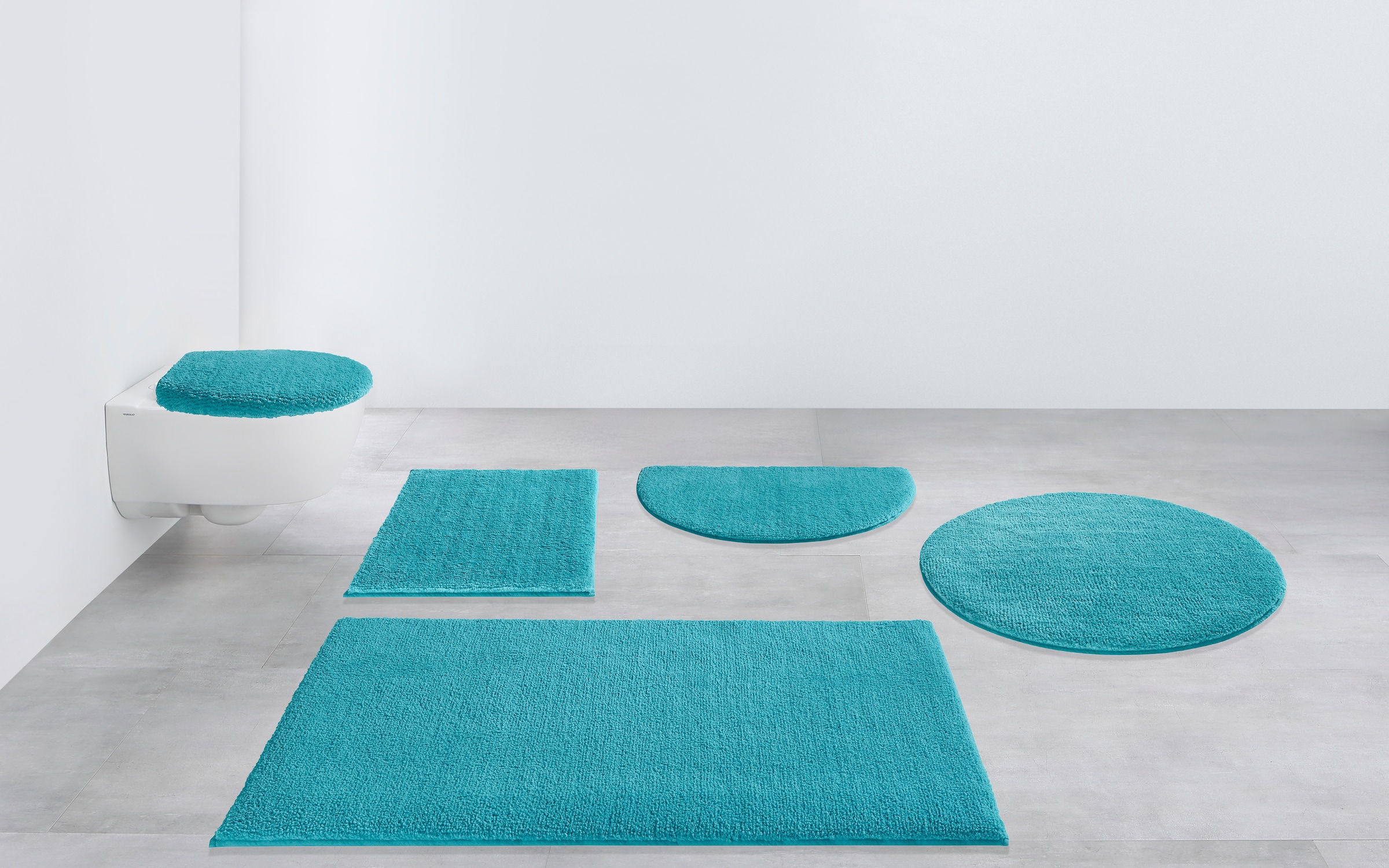my home Badematte »Vanessa, Badvorleger, Badezimmer Teppich«, rutschhemmend beschichtet, schnell trocknend-fußbodenheizungsgeeignet-strapazierfähig, Badteppich, weiche Haptik, unifarben