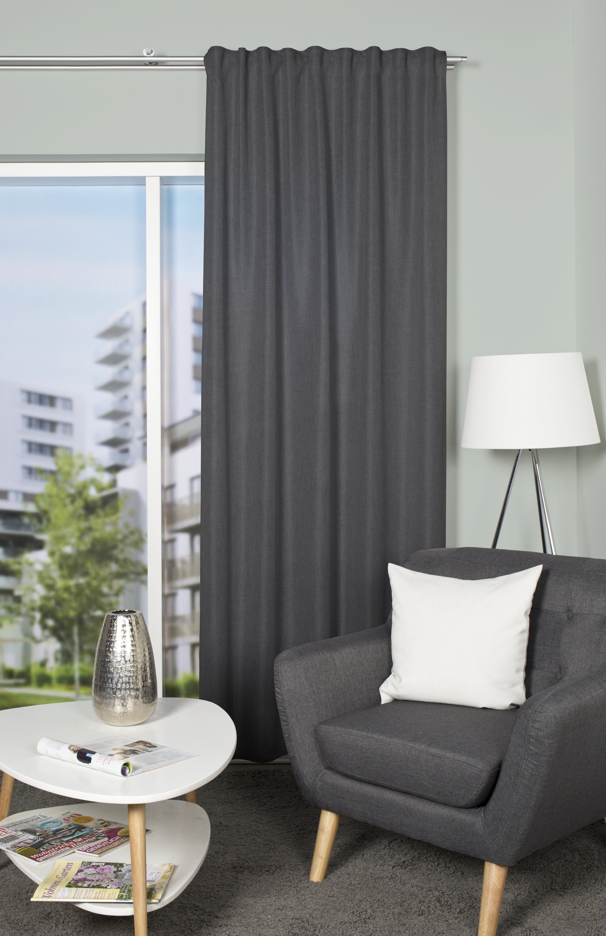 HOME WOHNIDEEN Gardine "OXFORD" Multifunktionsband 2 Stk. tlg. blickdicht günstig online kaufen