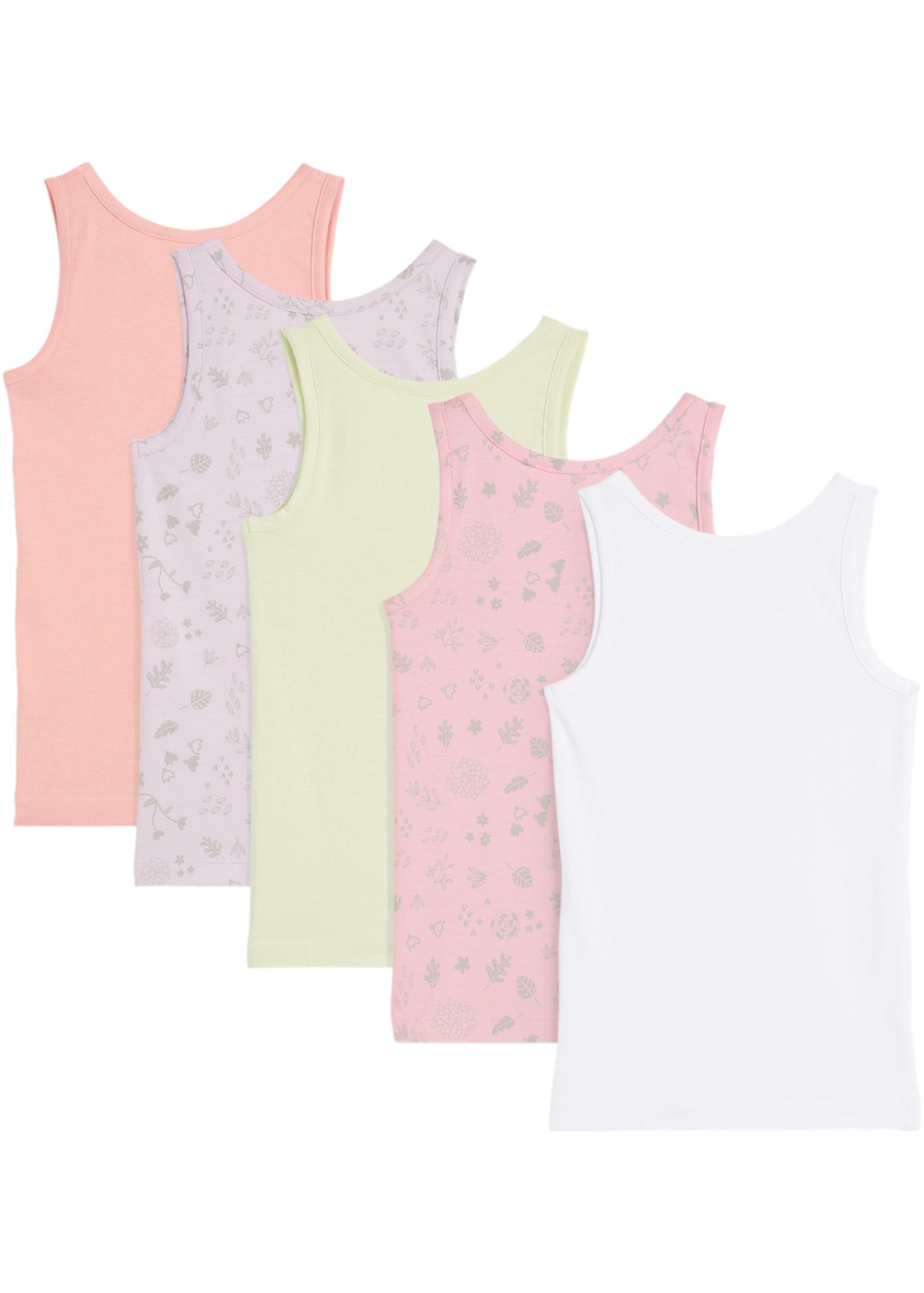 bonprix Unterhemd, 5 Stk. Unterhemd mit weicher Baumwolle (5er Pack)