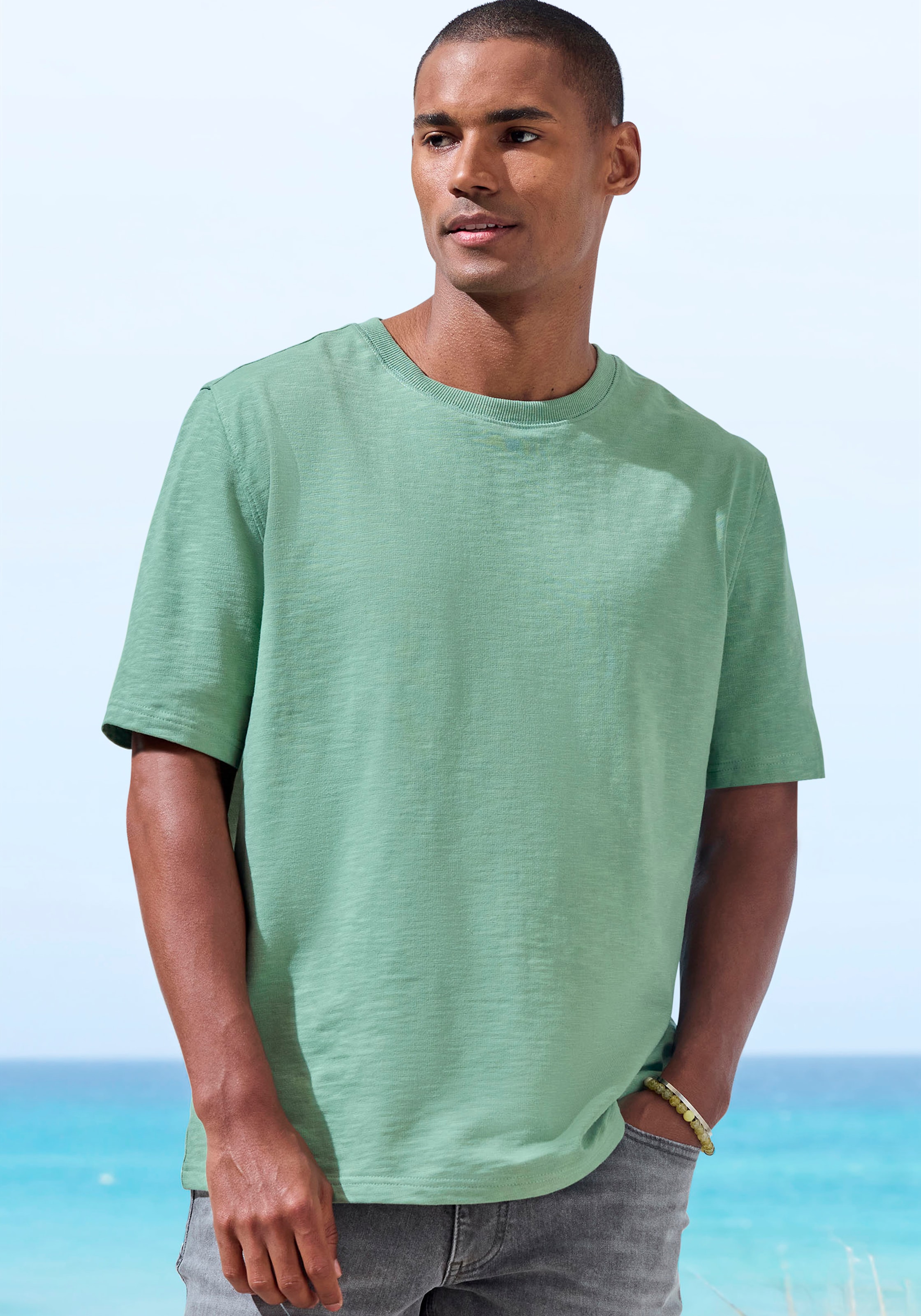 John Devin T-Shirt in Struktur-Qualität und modischen Farben günstig online kaufen