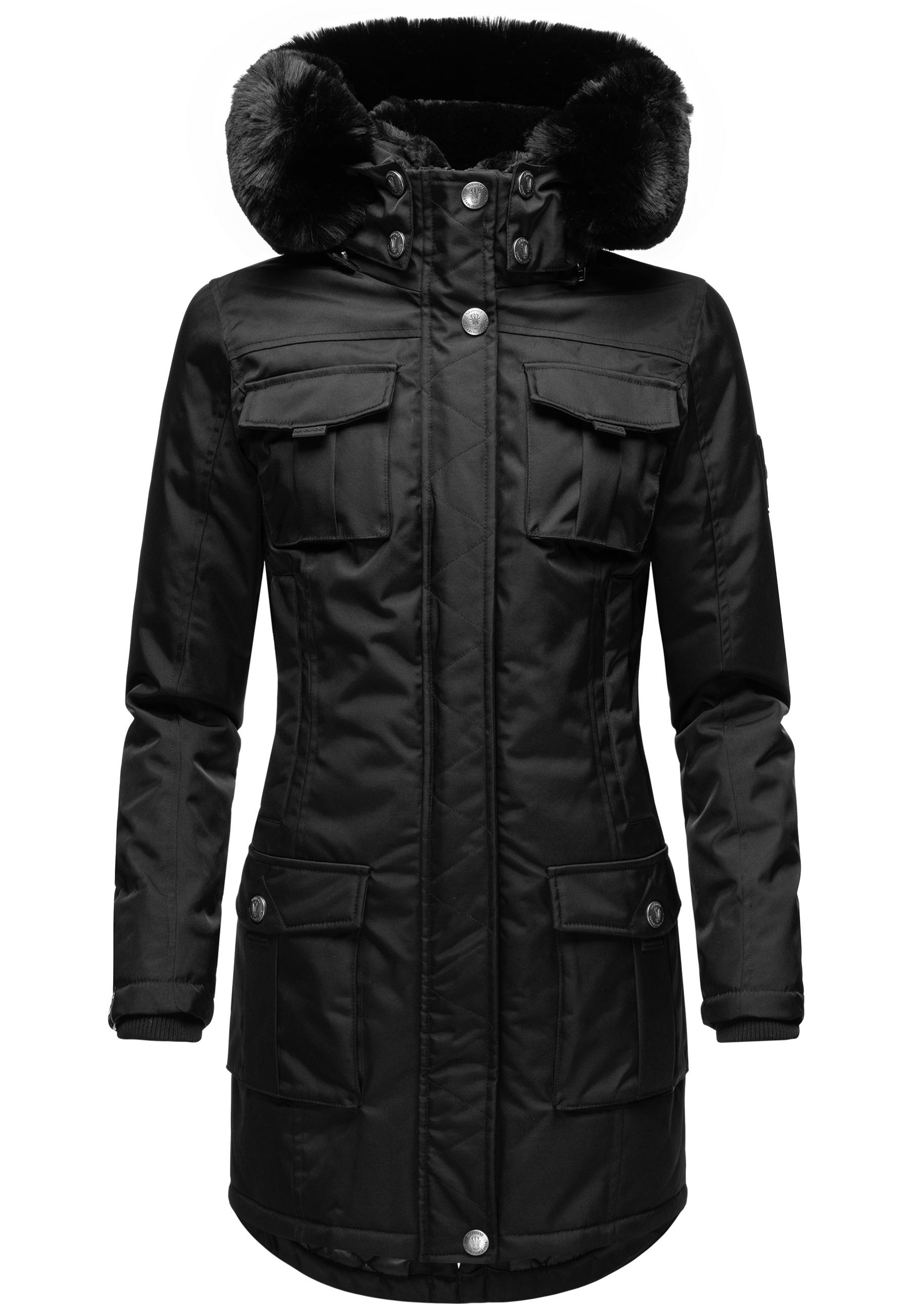 Navahoo Wintermantel »Tiniis«, Parka mit abnehmbarer Kapuze und extra Einkaufstasche