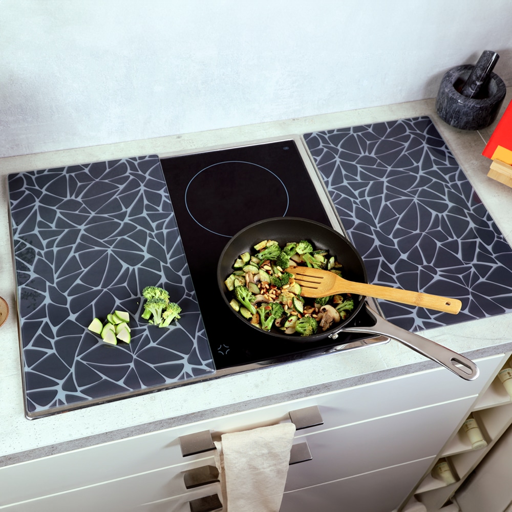 KESPER® Schneide- und Abdeckplatte »Multi-Glasschneideplatte, 2er, Mosaikoptik«, (Set, 2 tlg.), zum Schneiden und Abdecken