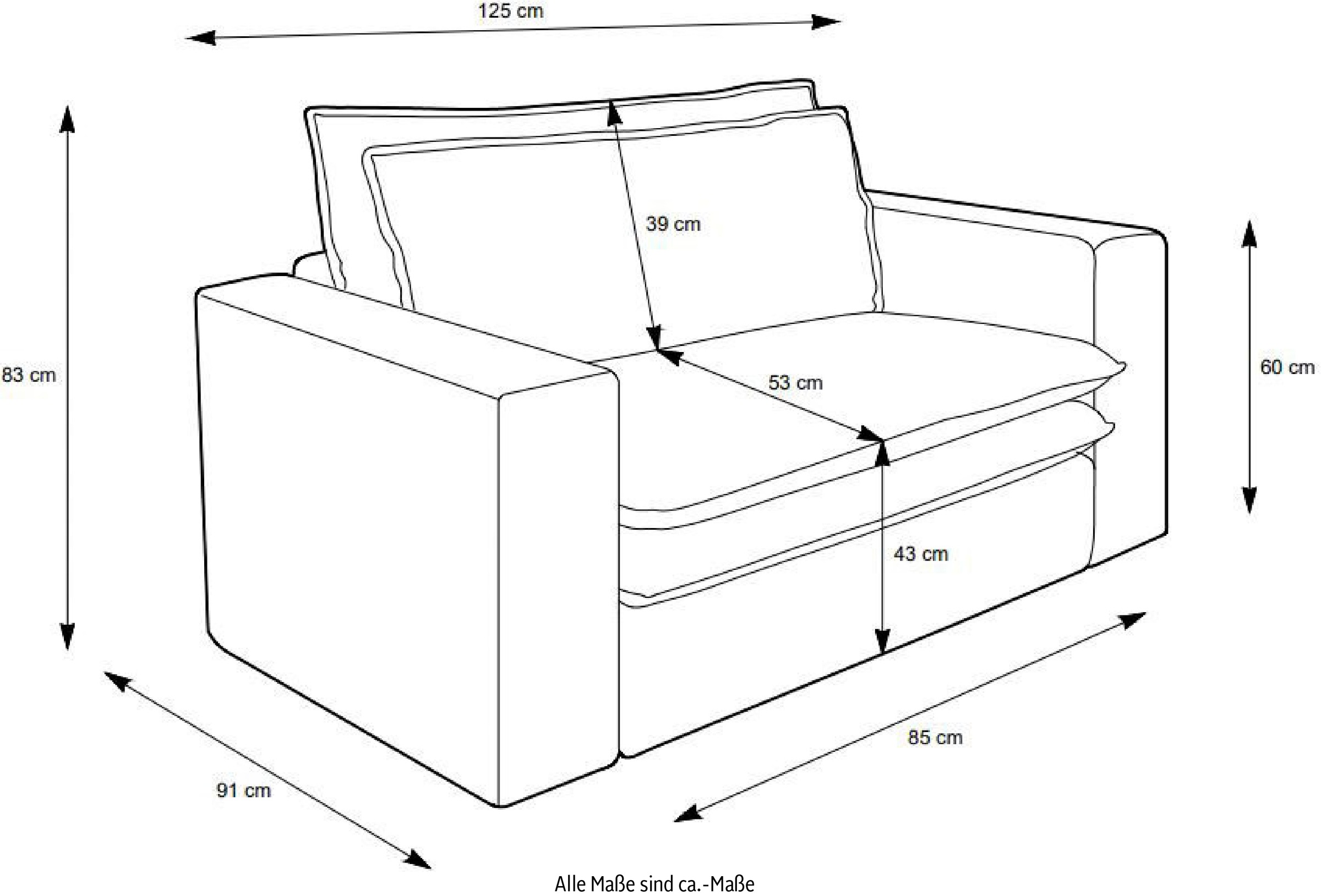 Places of Style Loveseat »PIAGGE«, Hochwertiger Cord, trendiger Loveseat