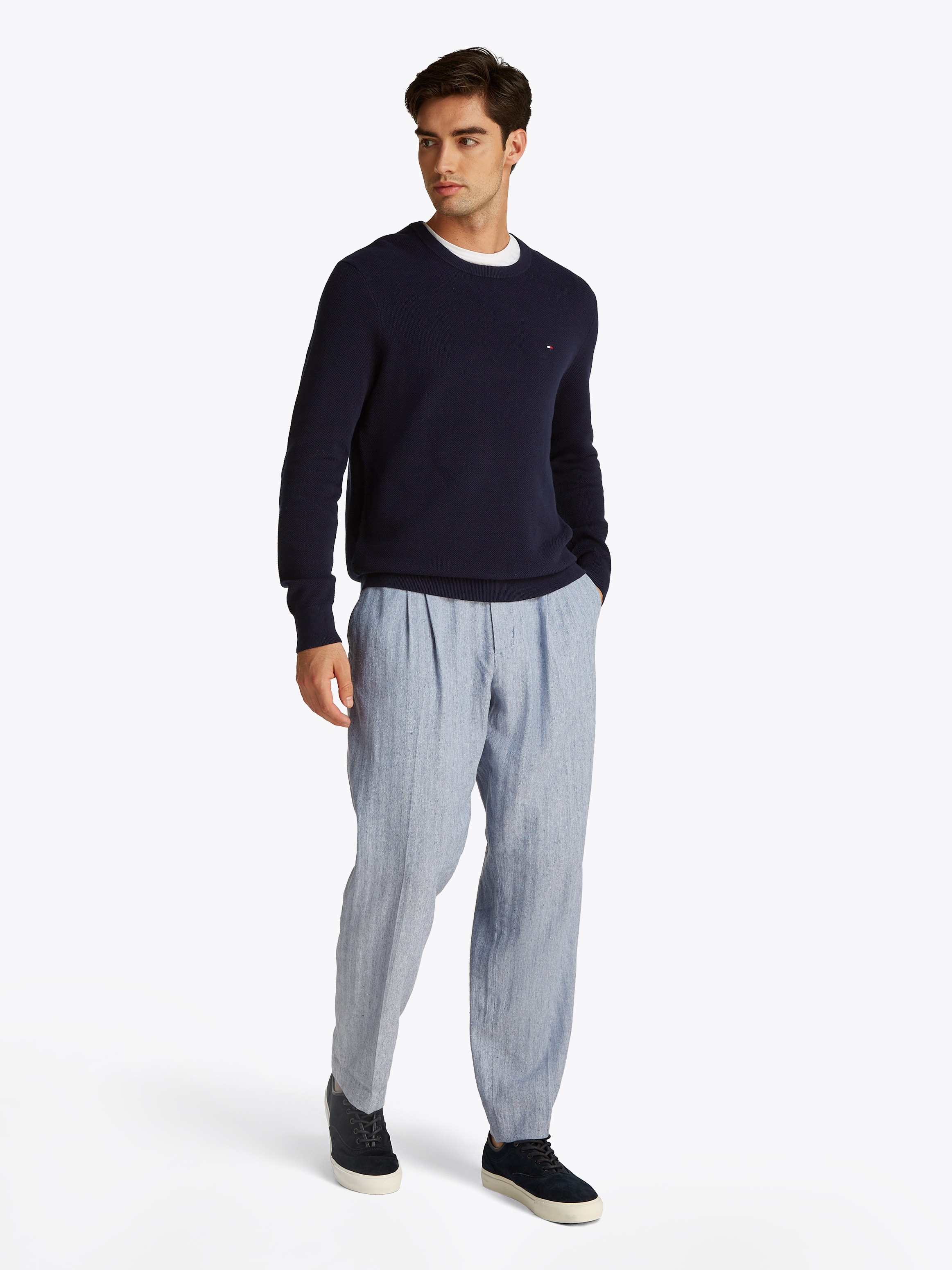 Tommy Hilfiger Rundhalspullover »ESSENTIAL STRUCTURE CREW NECK«, mit feiner Struktur