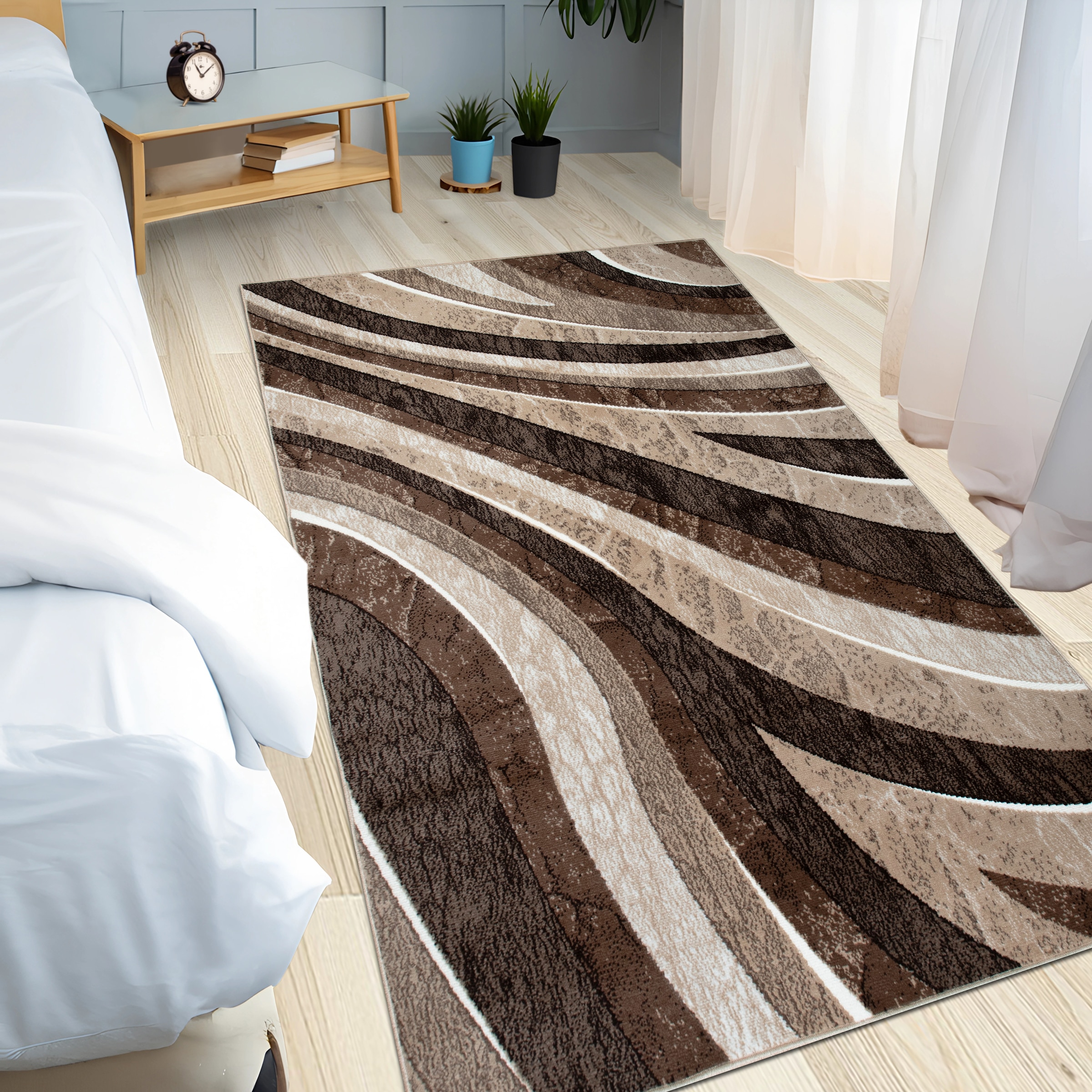my home Teppich »Livil, modernes Wellen-Design«, rechteckig, 8 mm Höhe, 3D-Effekt, Kurzflor, Wohnzimmer, Esszimmer, Schlafzimmer