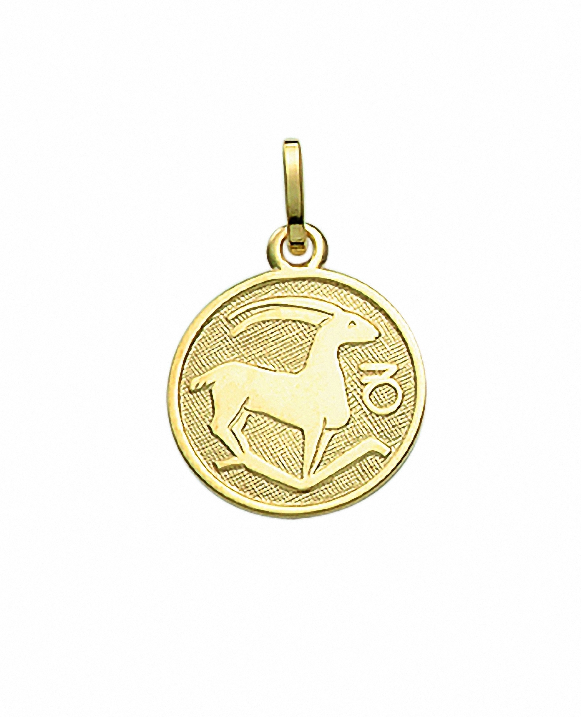 Adelia´s Kette mit Anhänger »333 Gold Sternzeichen Anhänger Steinbock Ø 11,8 mm«, Schmuckset - Set mit Halskette
