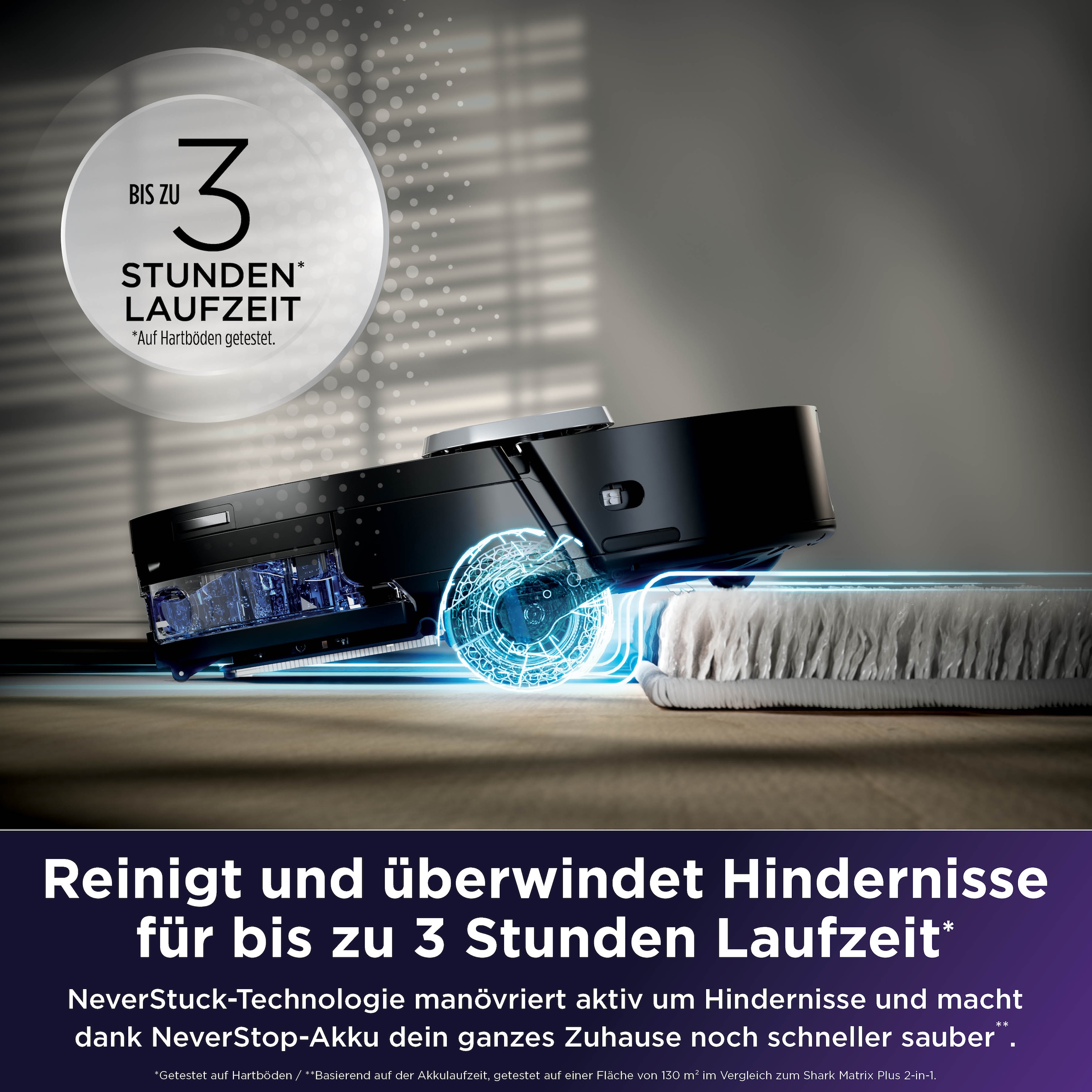 Shark Saugroboter »Shark PowerDetect UV Reveal 2-in-1 Saug- und Wischroboter  Schwarz« UV-Reveal-Technologie, 8 PowerDetect-Technologien