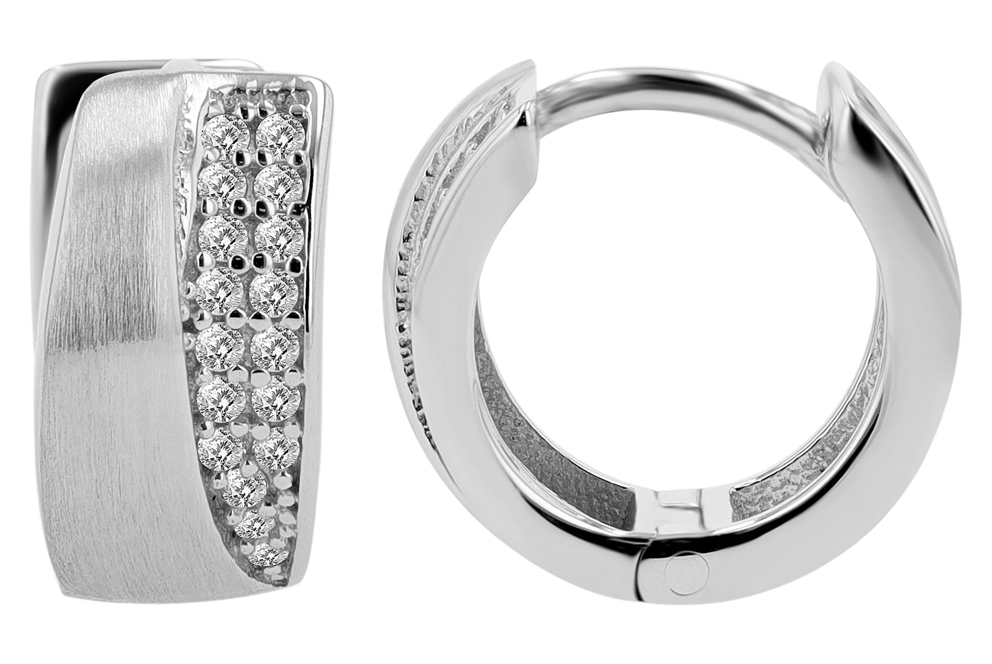 Adelia´s Klappcreolen »Damen Ohrringe – Klappcreole aus 925 Silber mit Zirkonia« Geschenkidee: zeitlos und vielseitig