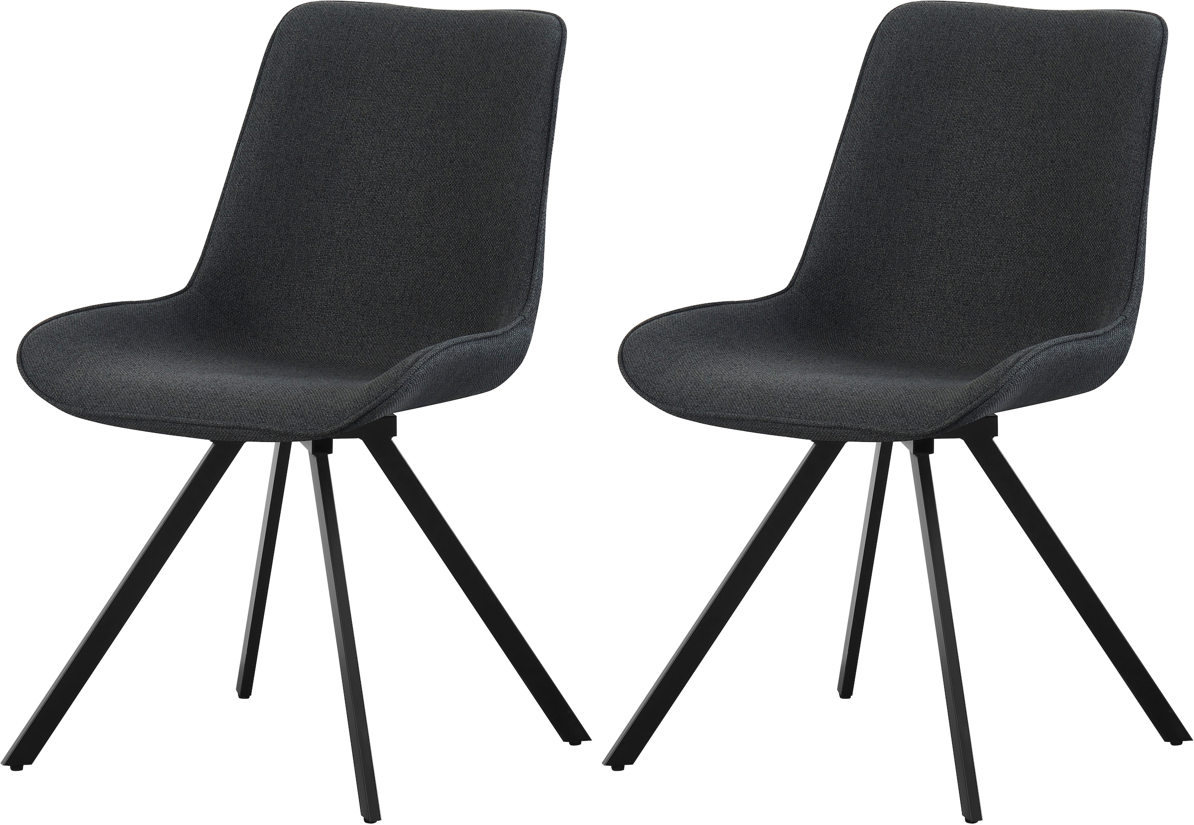 Home affaire Drehstuhl »INUVIK, 2er Set, mit Metallgestell in matt schwarz« (Set) 2 Stk.in verschiedenen Farben, Belsatbarkeit pro Stuhl 120 kg