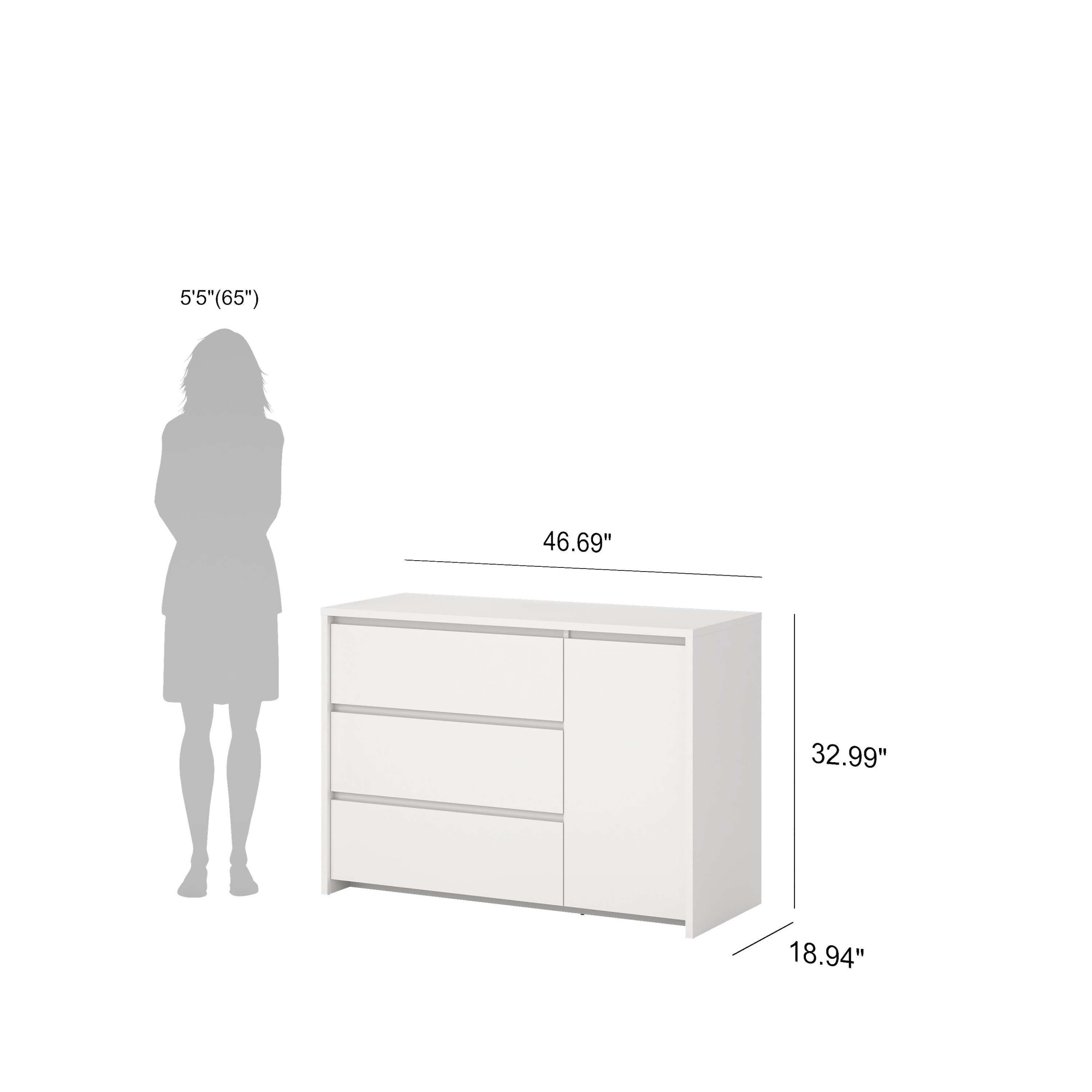 Home affaire Sideboard »Next Sideboard mit 1 Tür und 3 Schubladen« Tiefe Bauweise für mehr Stauraum
