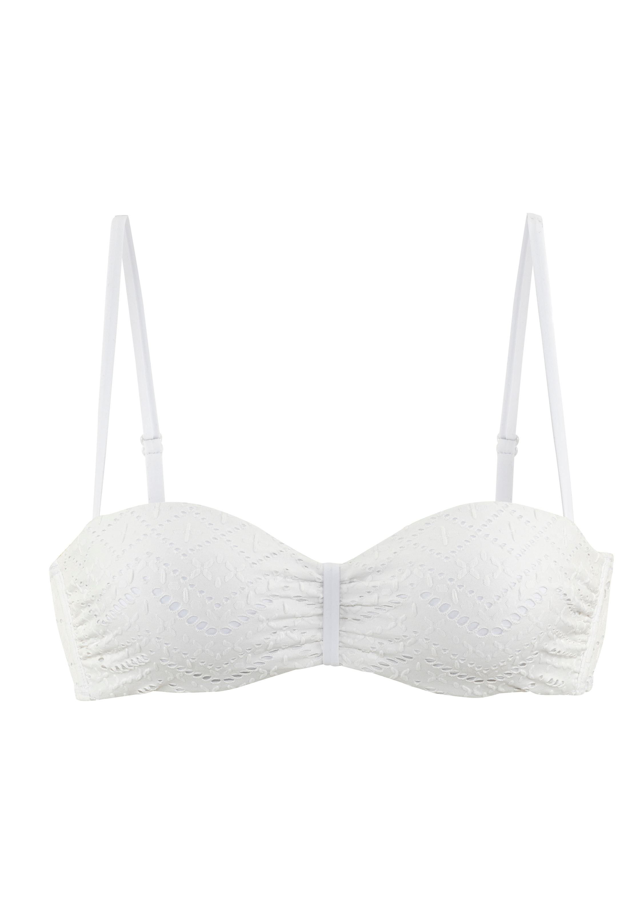 LASCANA Bügel-Bandeau-Bikini-Top »Omara«, mit Lochstickerei