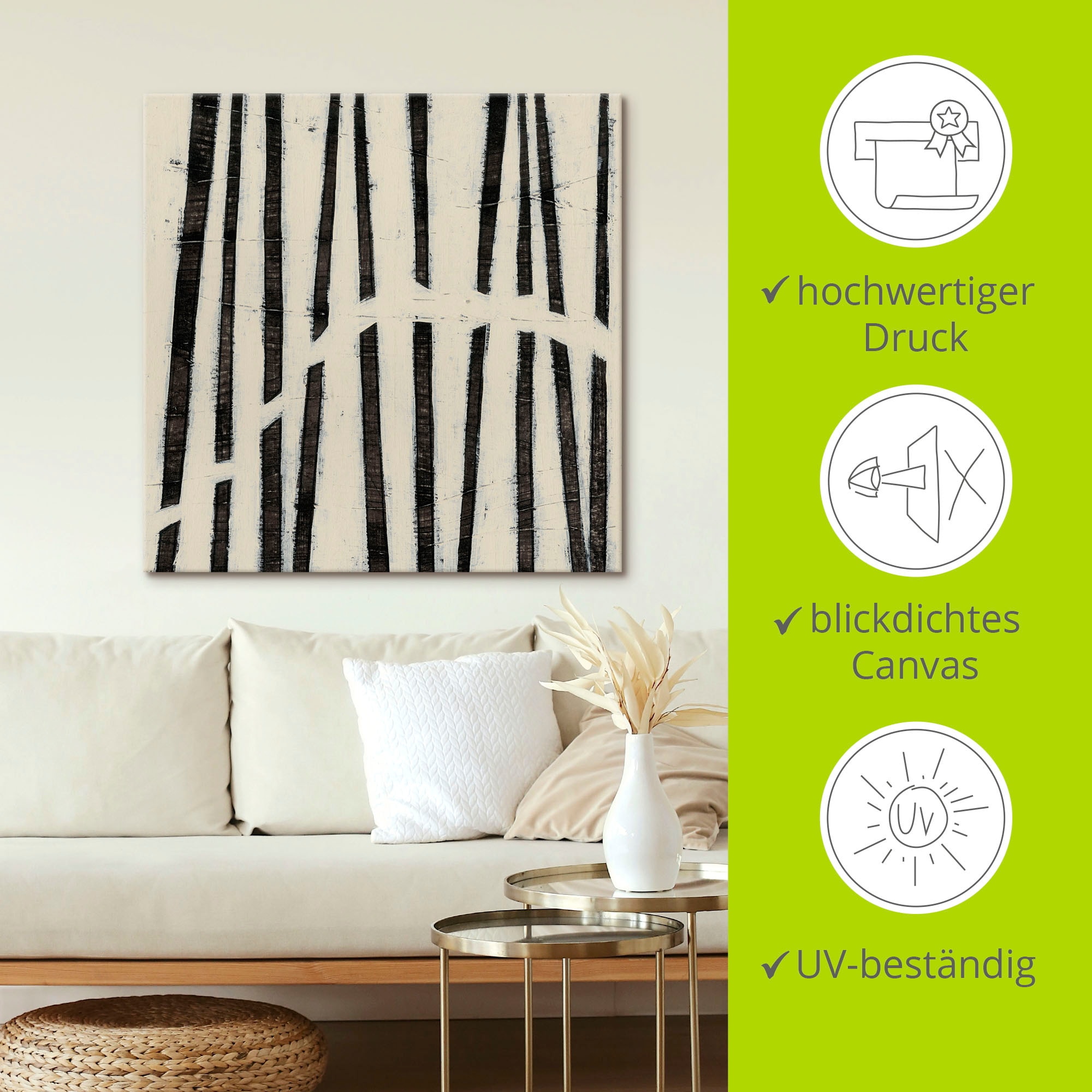 Artland Leinwandbild »Hieroglyph I« Muster 1 Stk. tlg. auf Holzrahmen gespannt