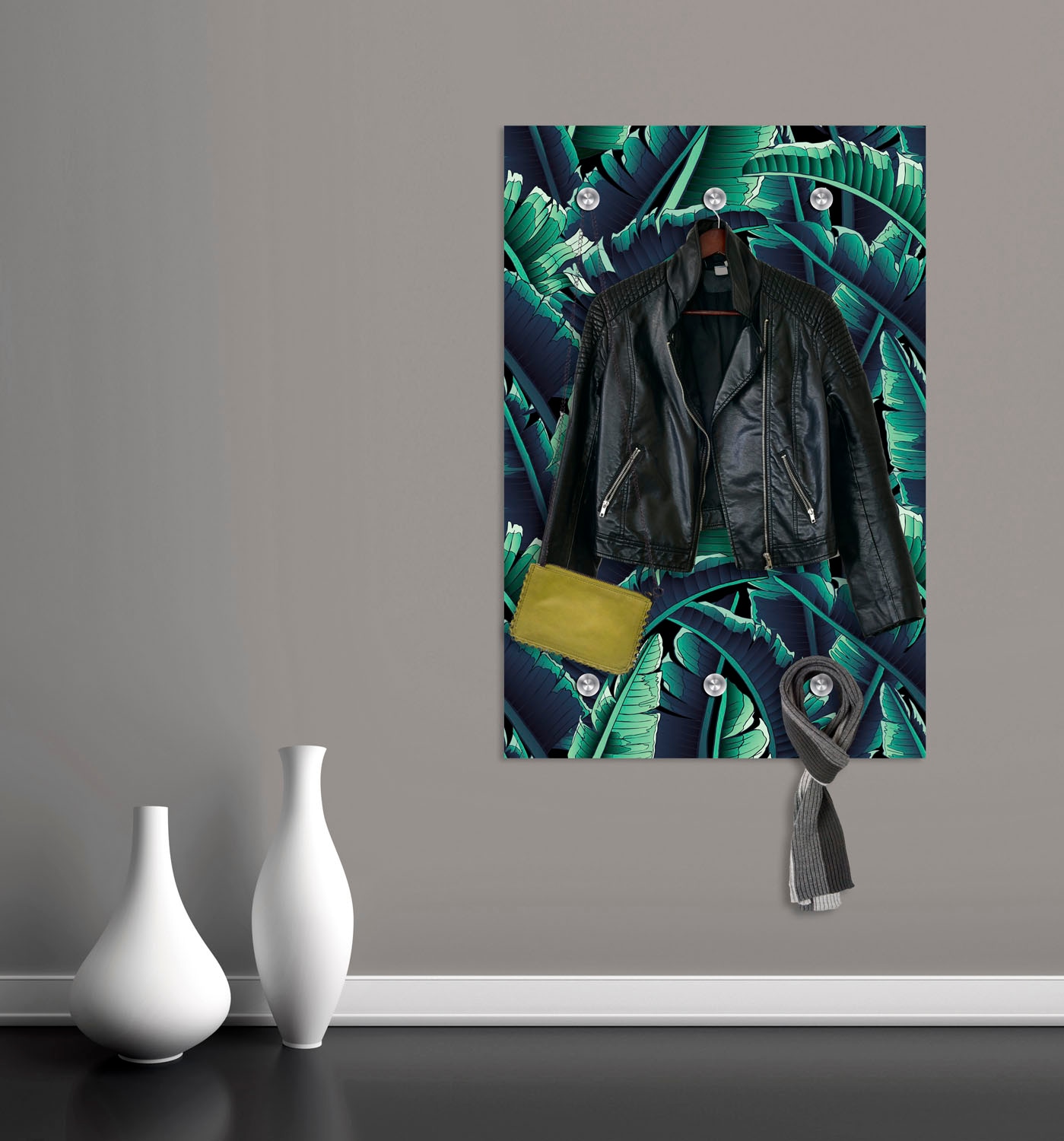 queence Garderobenleiste »Dschungel«, mit 6 Haken, 80 x 120 cm