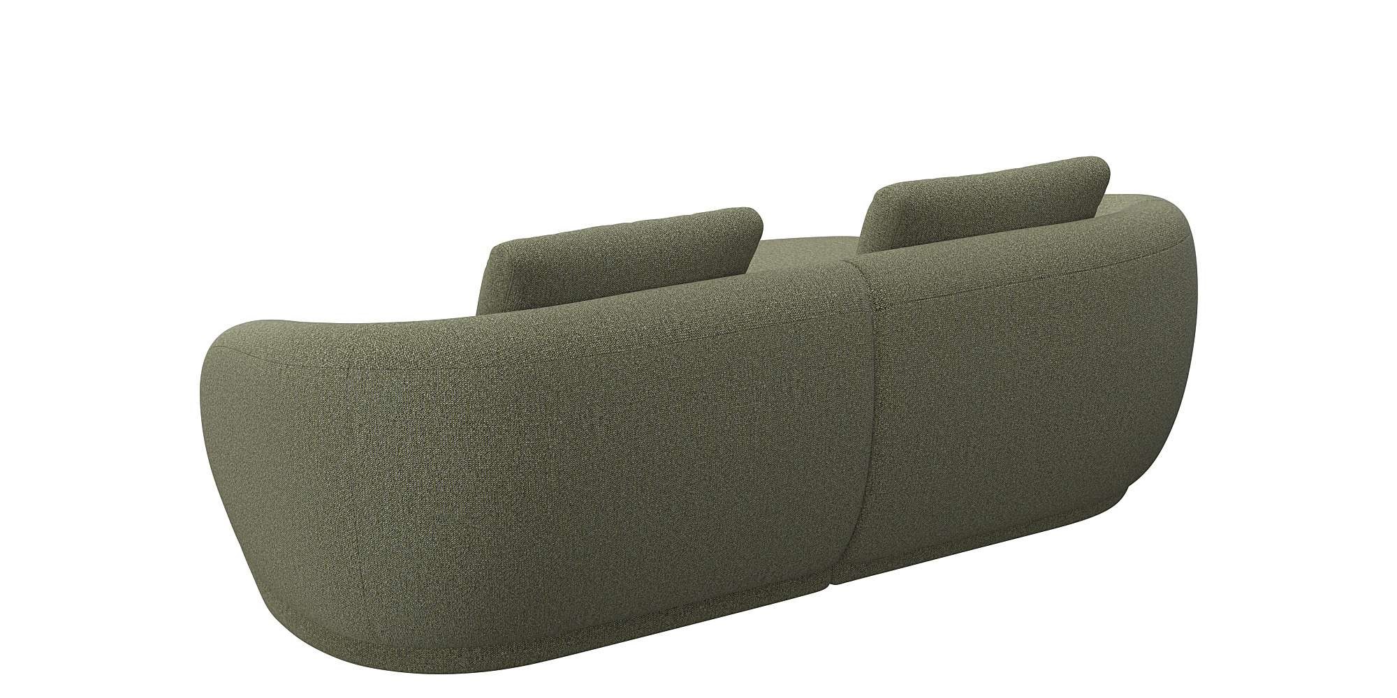 FLEXLUX Wohnlandschaft »Torino, rund, L-Form, Sofa-Ecke mit Recamiere, Longchair-Sofa«, Modernes, organisches Sofa-Design, Kaltschaum, Wellenunterfederung