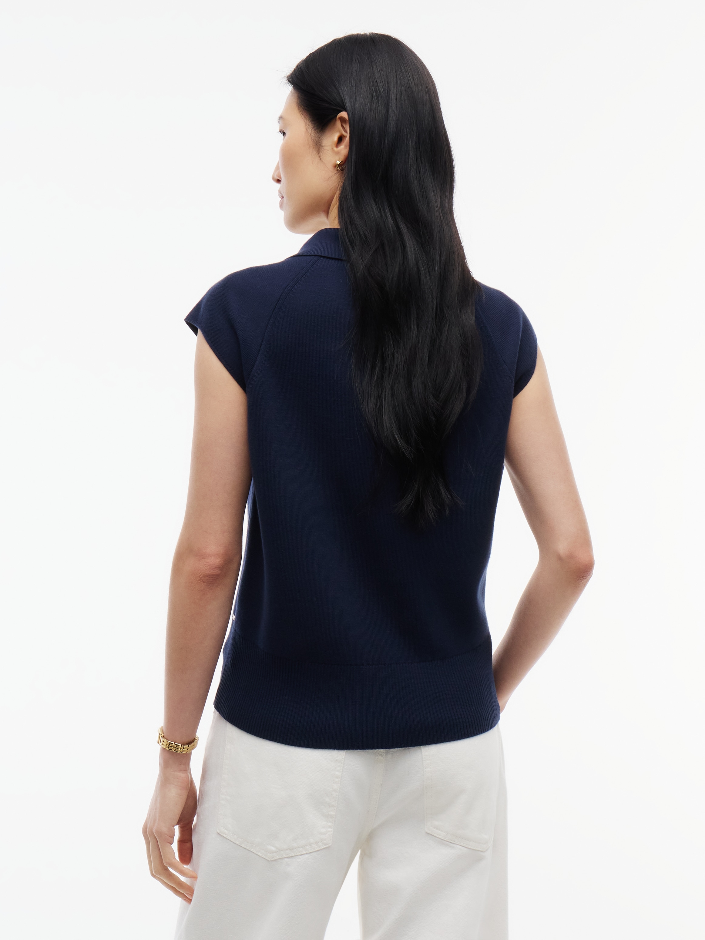 Tommy Hilfiger Strickweste »COTTON FULL NEEDLE POLO VEST« Baumwollmischung
