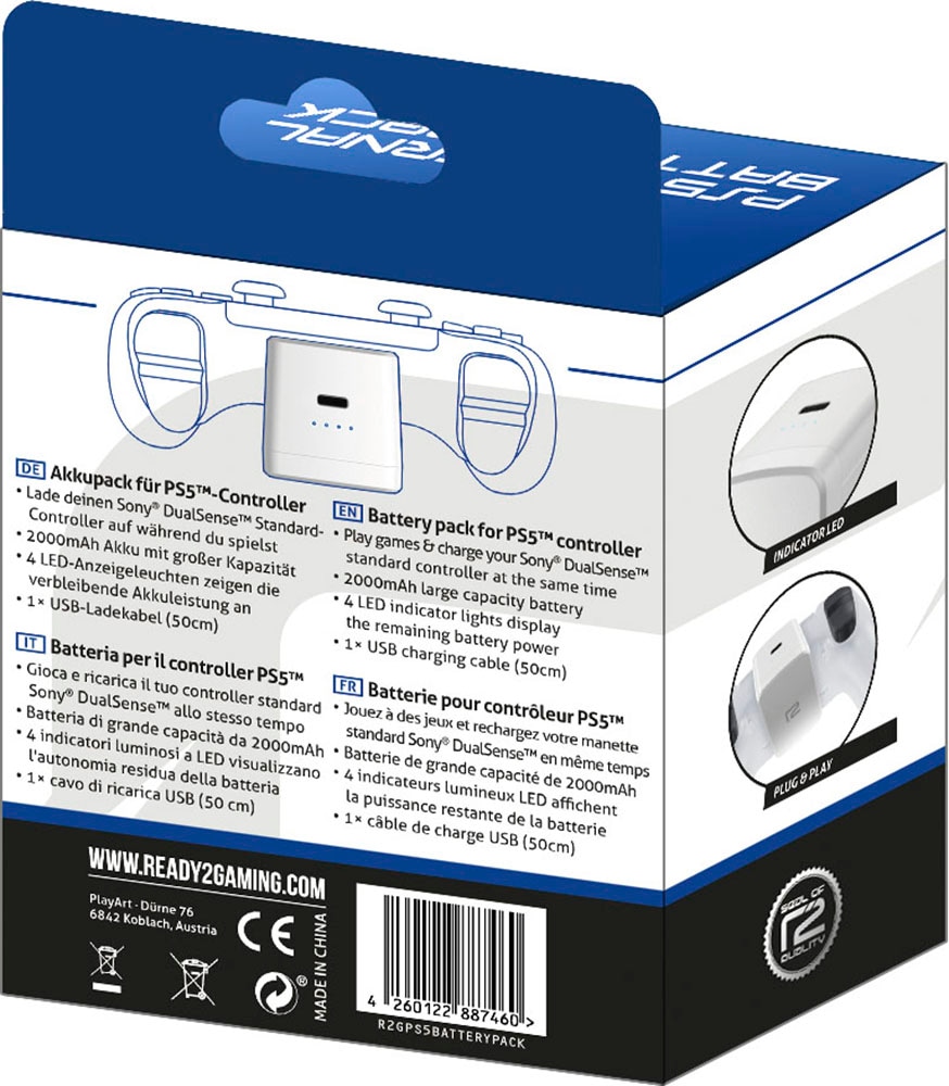 Ready2gaming Batterie »Akkupack für PS5-Controller«
