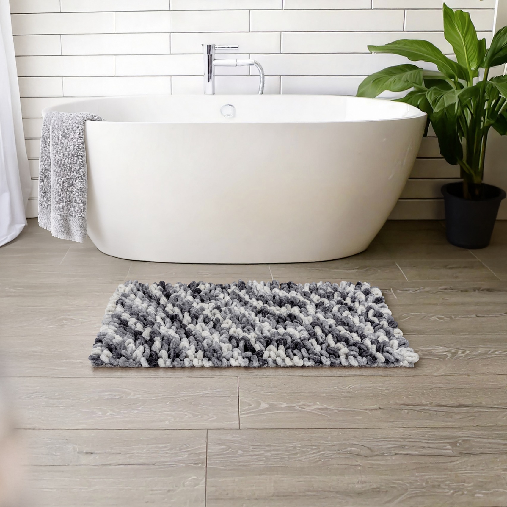 WENKO Badematte "Lerici" Höhe 60 mm rutschhemmend beschichtet fusselfreier günstig online kaufen