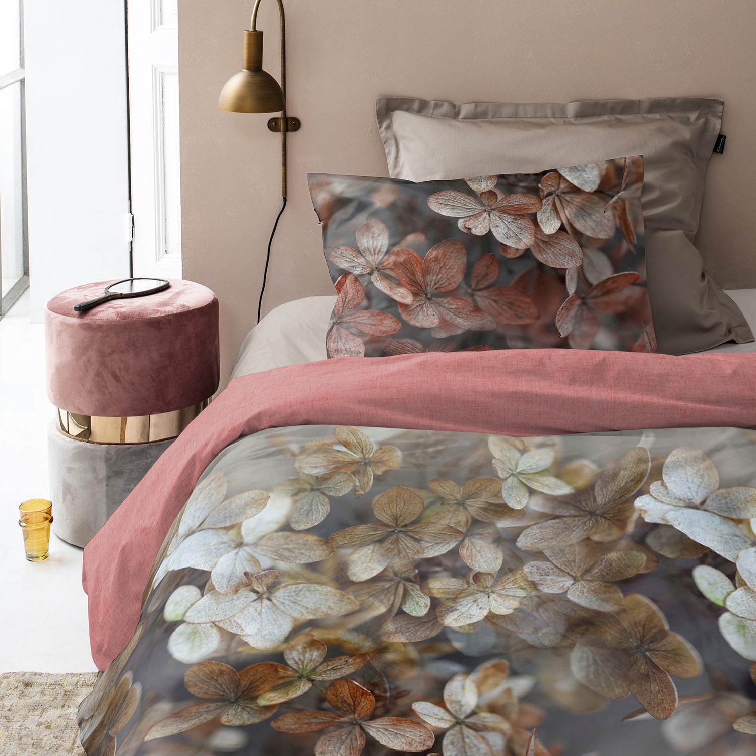 Cinderella Wendebettwäsche "Annabelle" 2 Stk. mit Hortensien günstig online kaufen