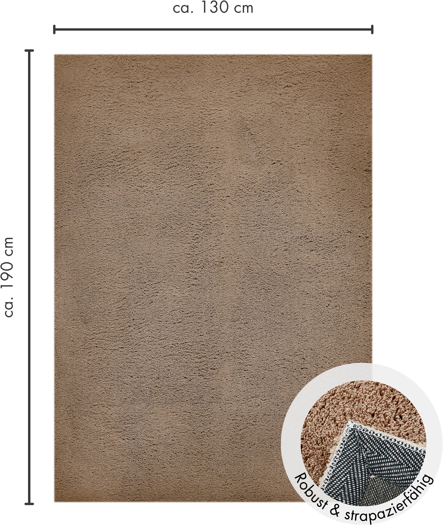 Andiamo Teppich »San Paolo«, rechteckig, 27 mm Höhe, Uni Farben, weiche Qualität, ideal im Wohnzimmer & Schlafzimmer
