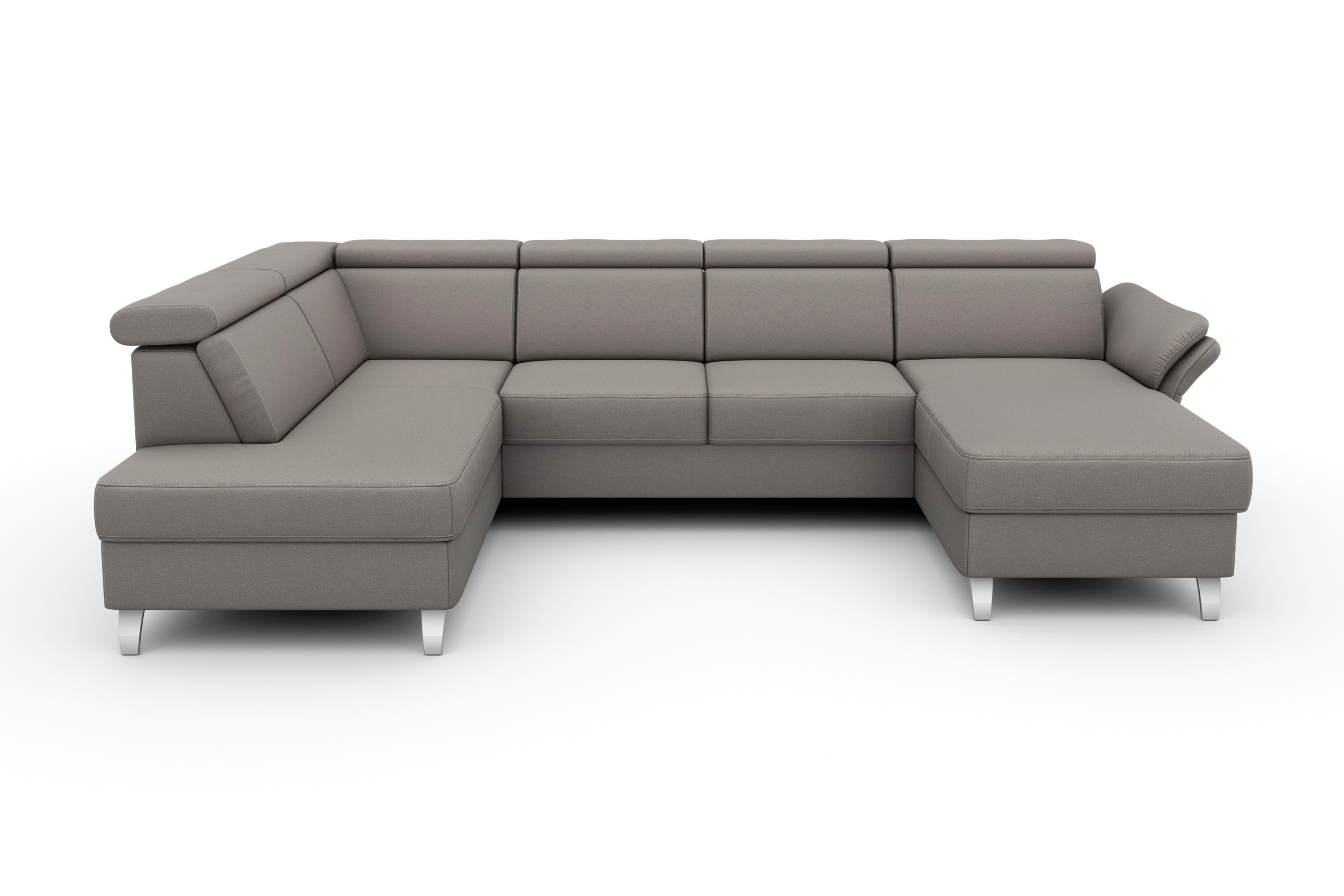 sit&more Wohnlandschaft "Vincenzo U-Form" inklusive Kopfteilverstellung, optional Schlaffunktion & Bettkasten