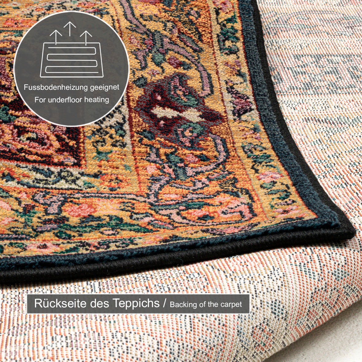 THEKO Teppich »Gabiro 190«, rechteckig, 10 mm Höhe, Kurzflor, Orient-Optik, auch als Läufer erhältlich