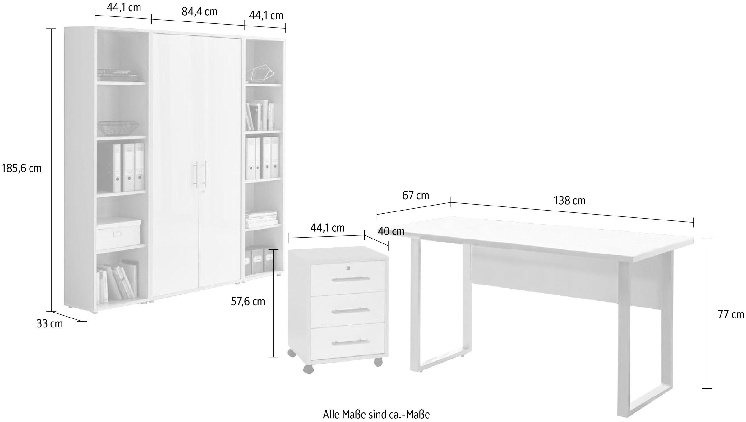 BMG Möbel Büromöbel-Set »Tabor Mini Kombi 3«