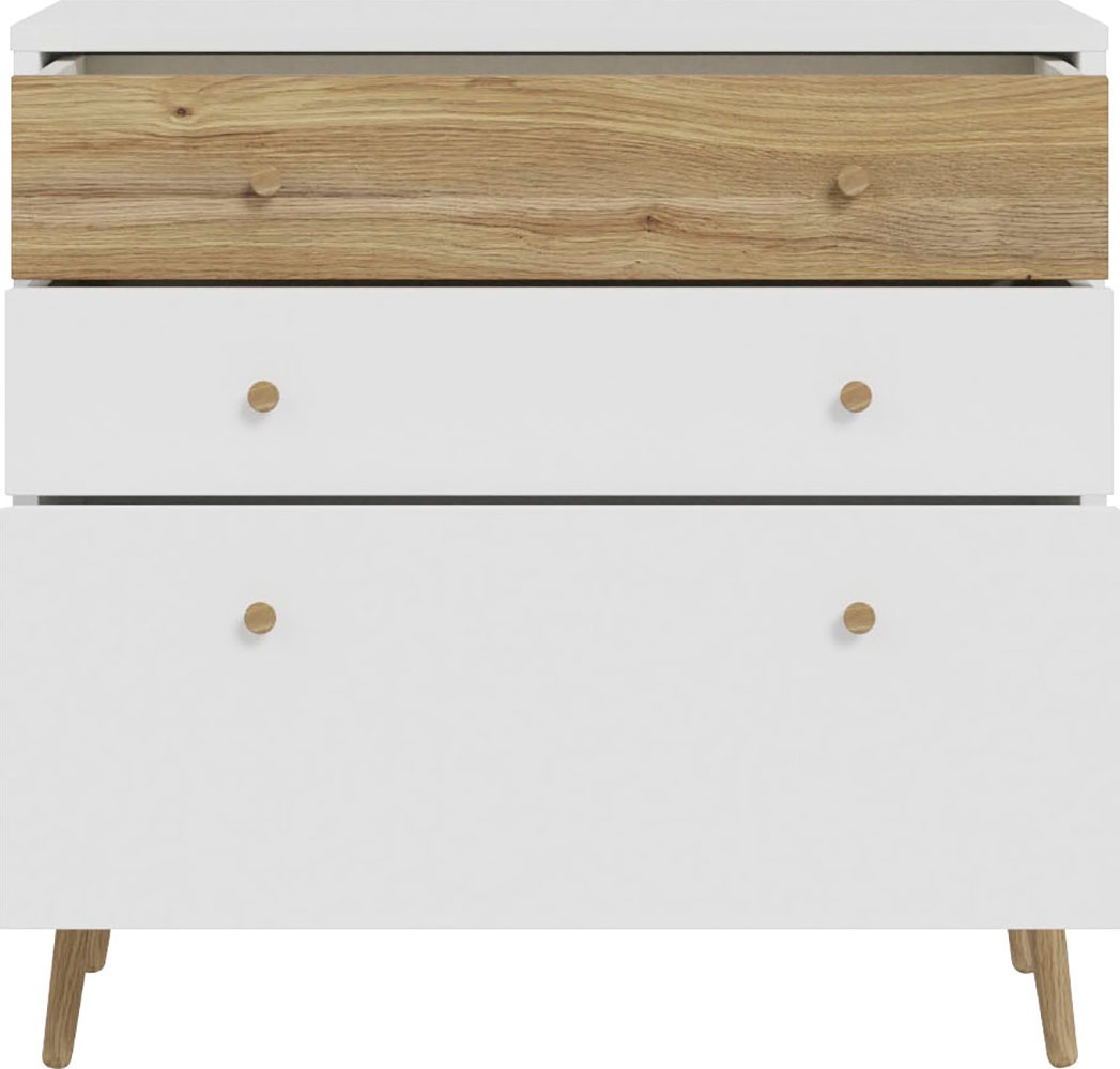 Kommode FORTE, B:89,8cm H:86,5cm T:41,5cm, weiß, FSC-zertifizierter Holzwerkstoff, Schlafzimmer, Sideboards, "Harllson EasyKlix by Forte, spart Zeit