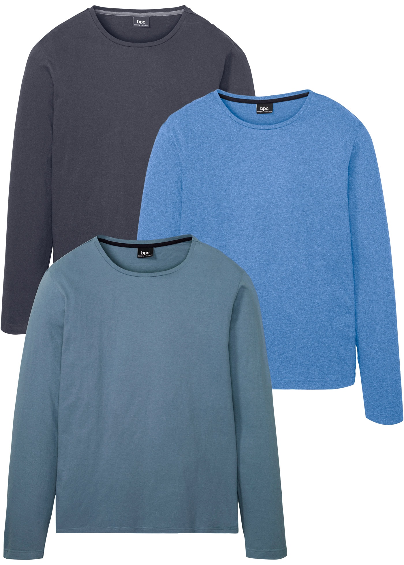 bonprix Langarmshirt "Langarmshirt (3er Pack)" Packung, 3, 3 Stk. tlg. Lang günstig online kaufen