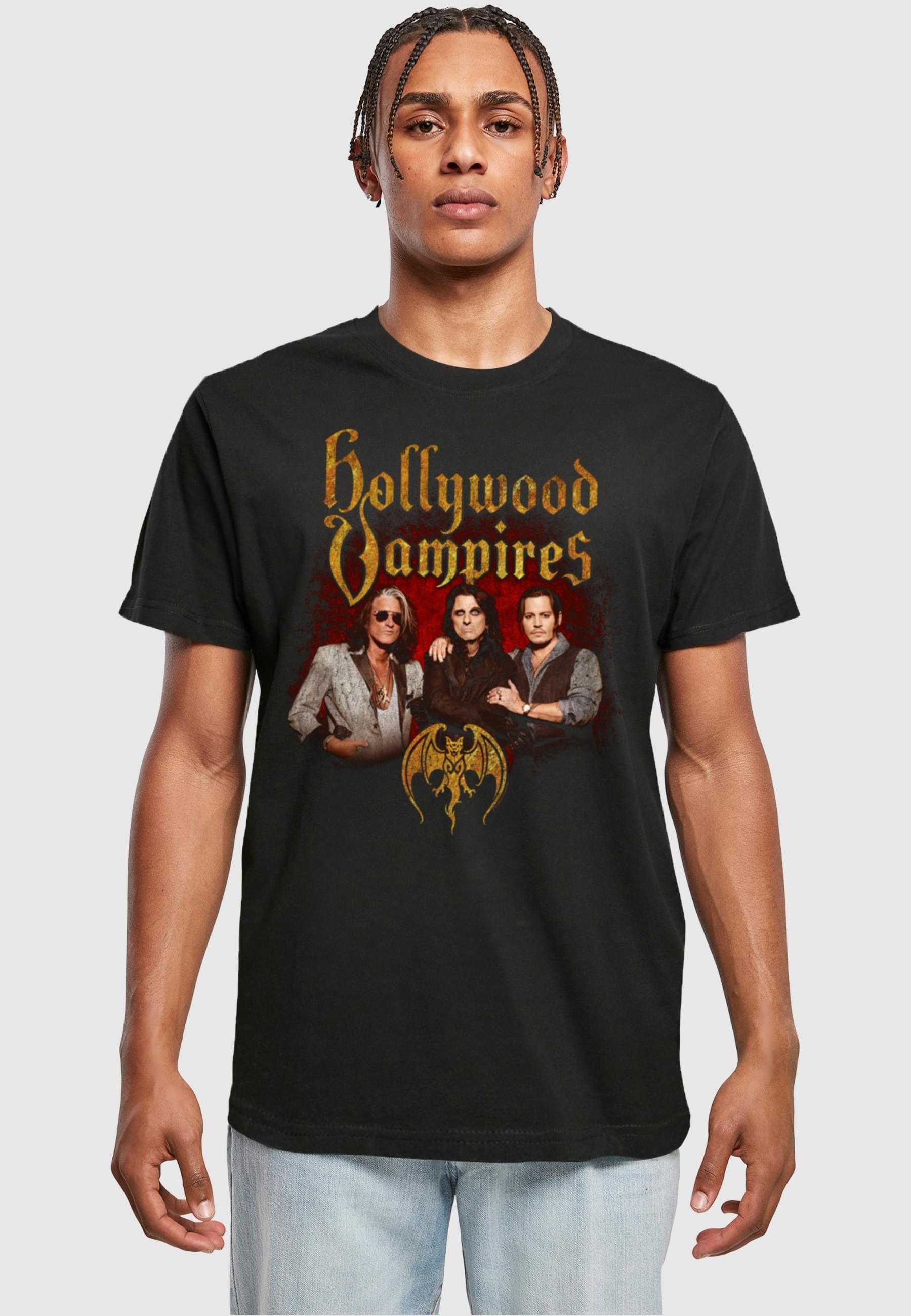 Merchcode T-Shirt »Merchcode Herren Hollywood Vampires - Group Photo T-Shirt«, (1 tlg.)