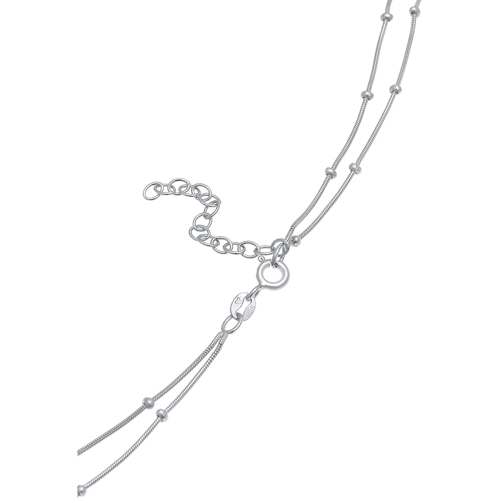 Elli Collier »Choker Layer Plättchen Kugelkette 925 Silber«