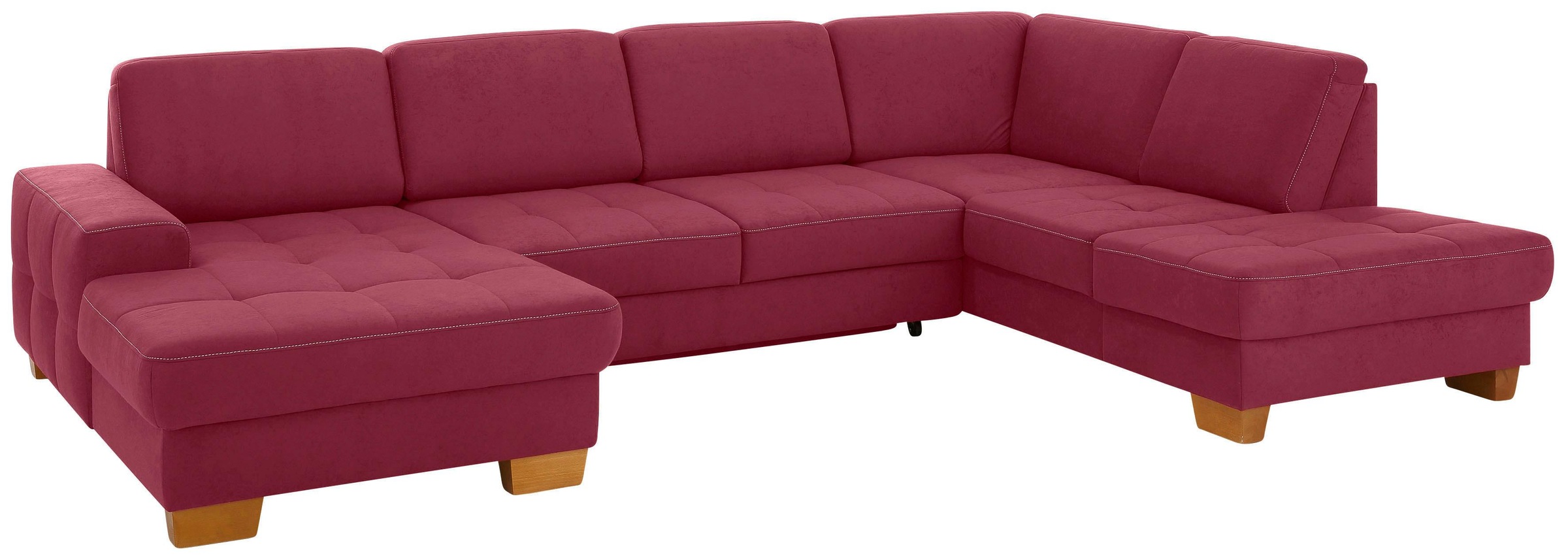 Home affaire Wohnlandschaft »Puccini U-Form« mit Federkern, Sitztiefenverstellung, Kontrastnaht