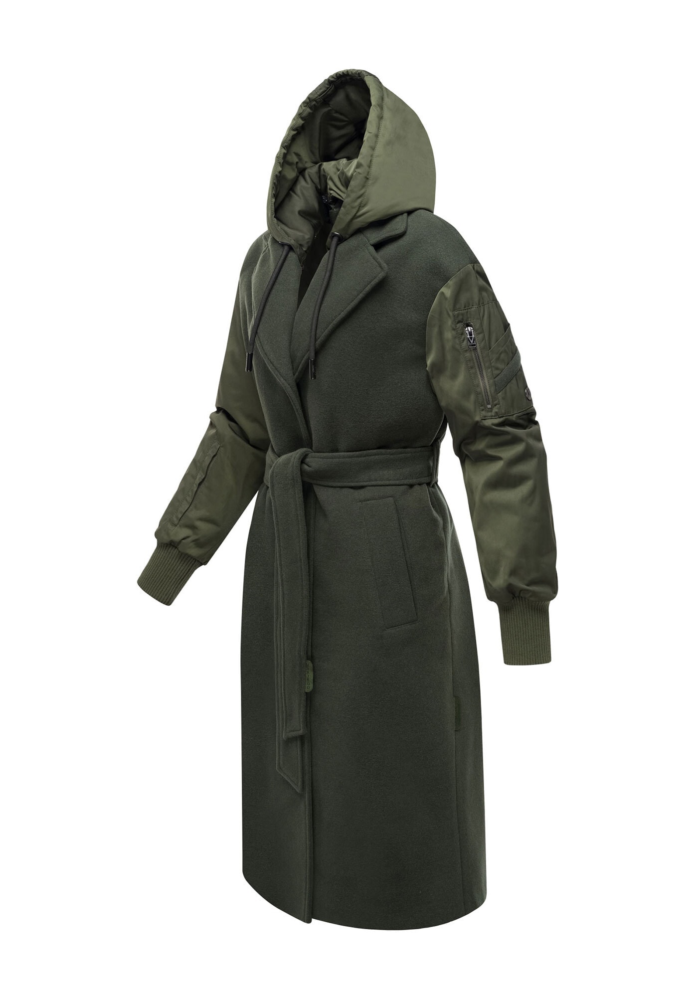 Marikoo Winterjacke »Tjadee«, Langer Wickelmantel