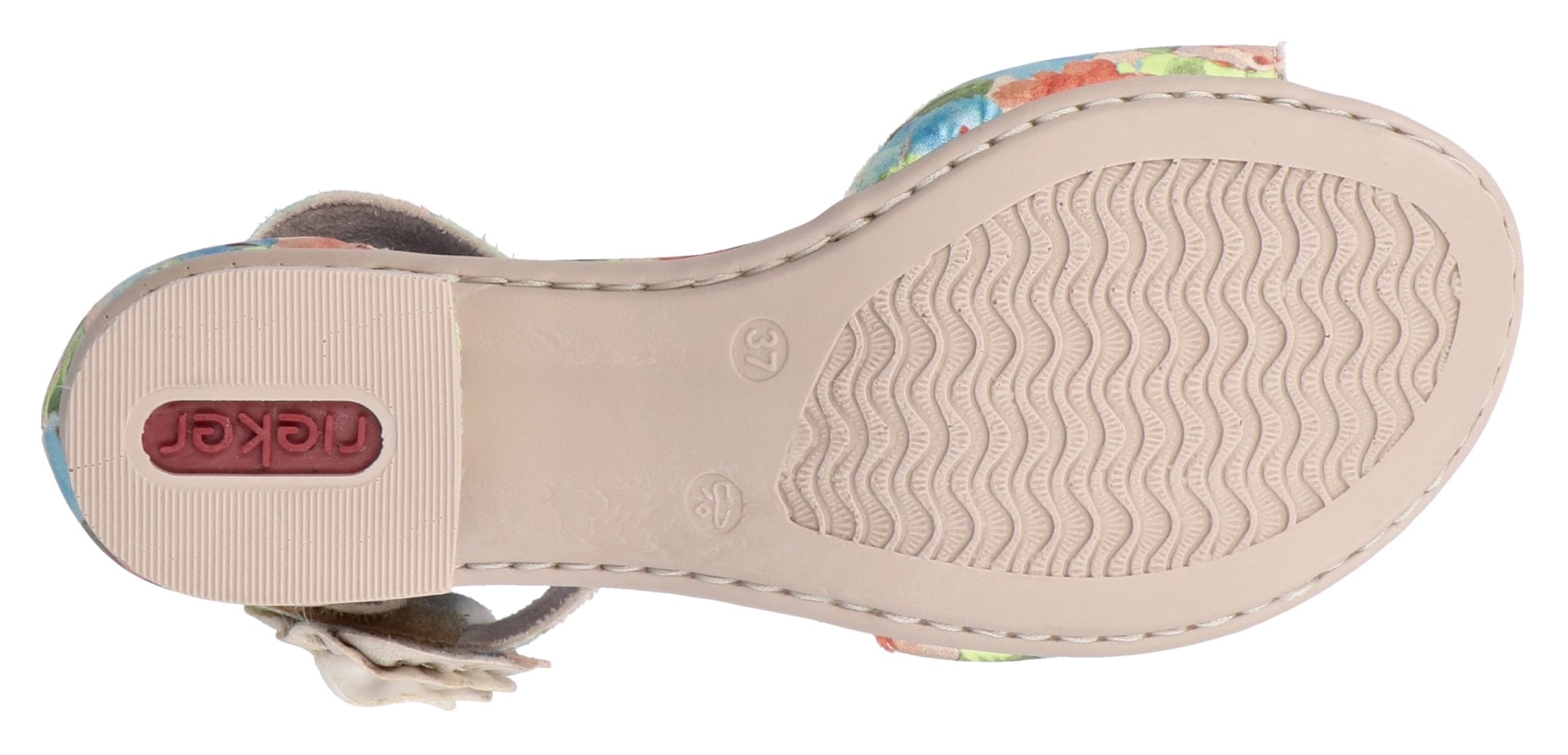 Rieker Sandalette, Sommerschuh, Riemchensandale, Urlaubschuh mit praktischem Klett
