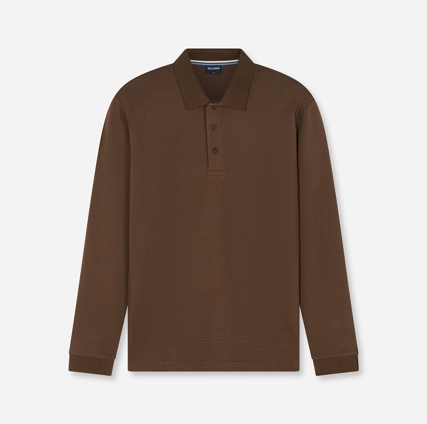 OLYMP Langarm-Poloshirt »Casual« in Waffel-Struktur, regular fit