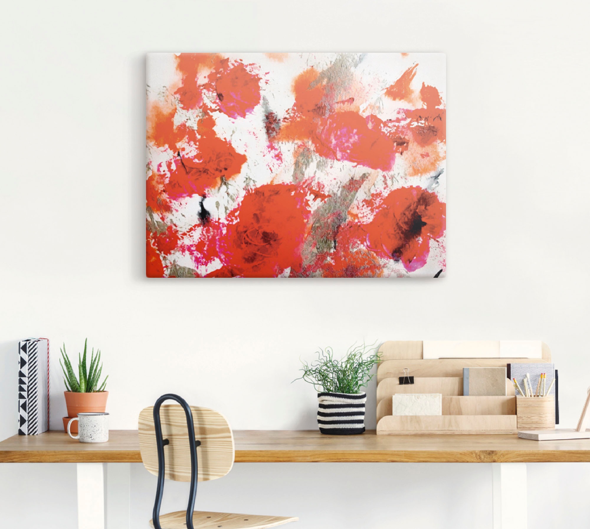 Artland Leinwandbild "Rosengarten abstrakt" Gegenstandslos 1 Stk. tlg. auf günstig online kaufen