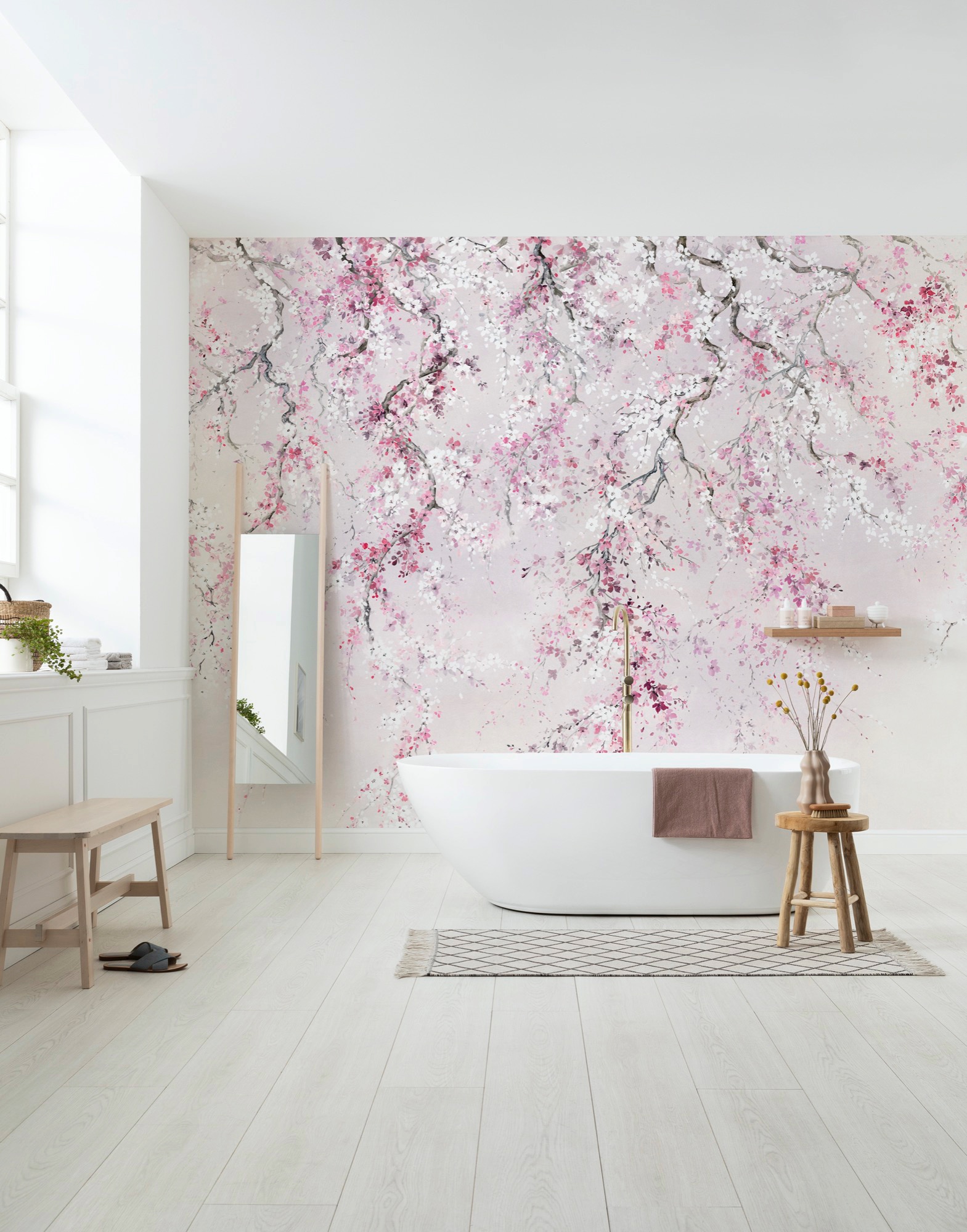 Komar Vliestapete »Digitaldruck Vlies - Kirschblüten - Größe 300 x 280 cm«, bedruckt, Wohnzimmer, Schlafzimmer