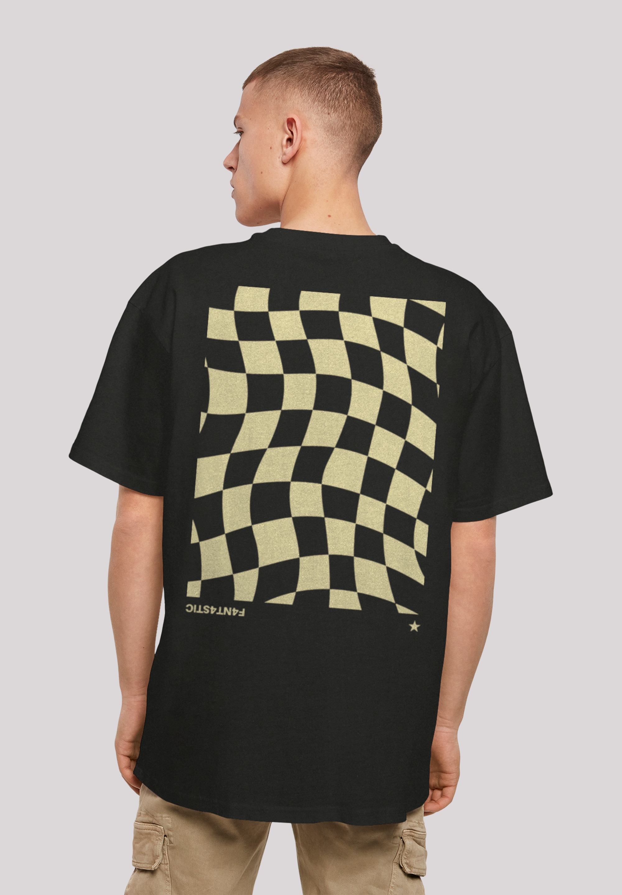 F4NT4STIC T-Shirt "Wavy Schach Muster", Print