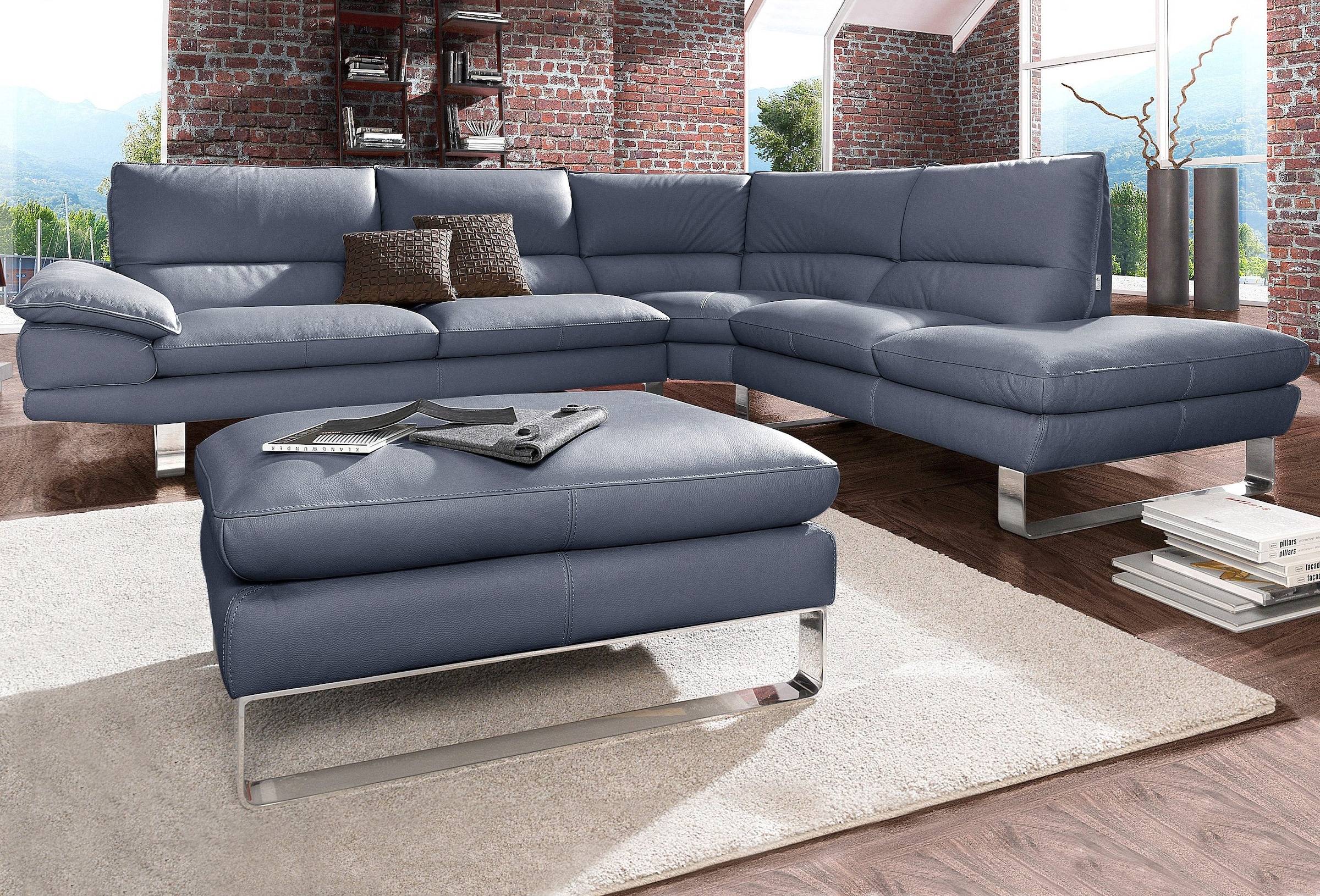 CALIA ITALIA Ecksofa "Dave, italienisches Designsofa mit erstklassigem Sitzkomfort, L-Form" mit tollen Lederbezügen