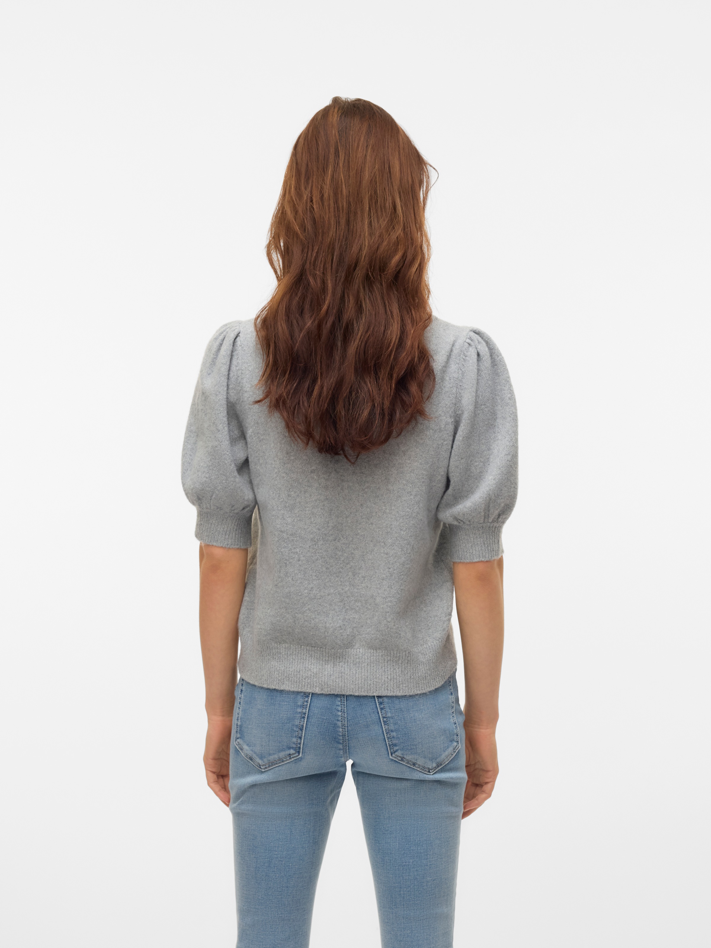 Thumbnail - Vero Moda Rundhalspullover "VMDOFFY 2/4 O-NECK PULLOVER GA NOOS" mit kurzen Puffärmeln