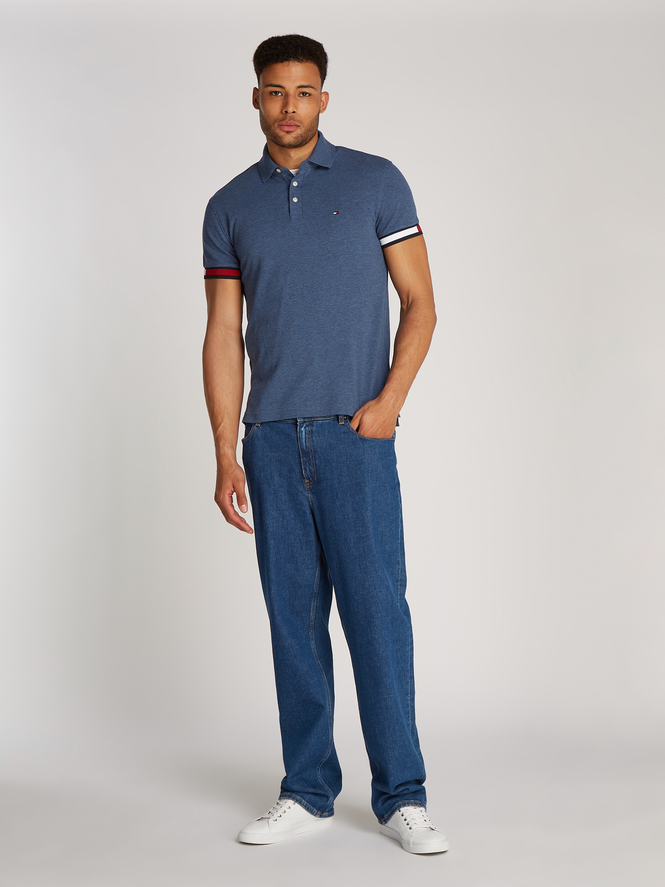 Tommy Hilfiger Poloshirt »FLAG CUFF SLIM POLO«, mit Kontrast-Details