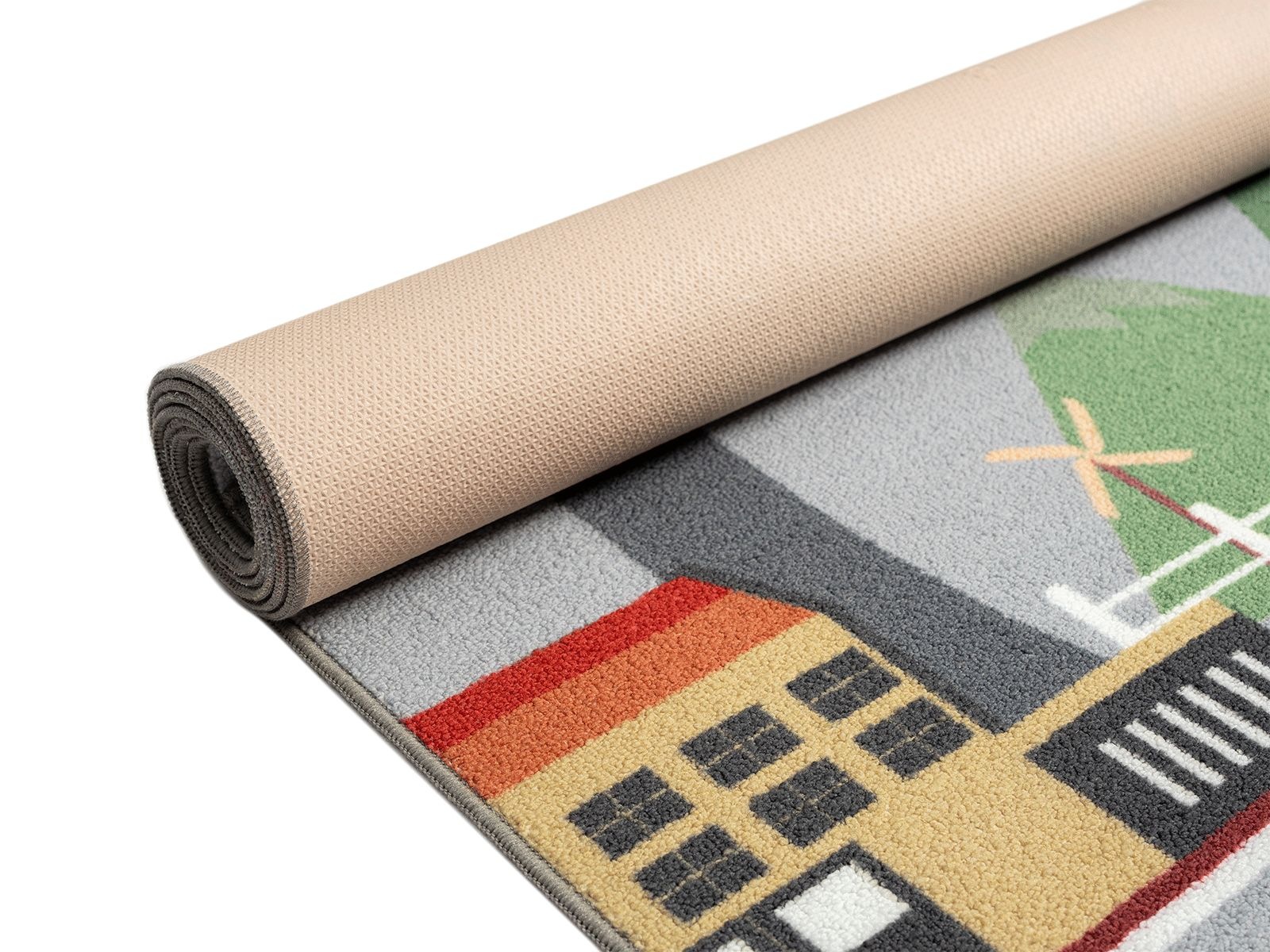Teppich THE CARPET "Happy Life", grau, B:80cm H:4mm L:150cm, Polyester, Teppiche, Teppich, Life Kinderzimmer Teppich Spielteppich pflegeleicht 3
