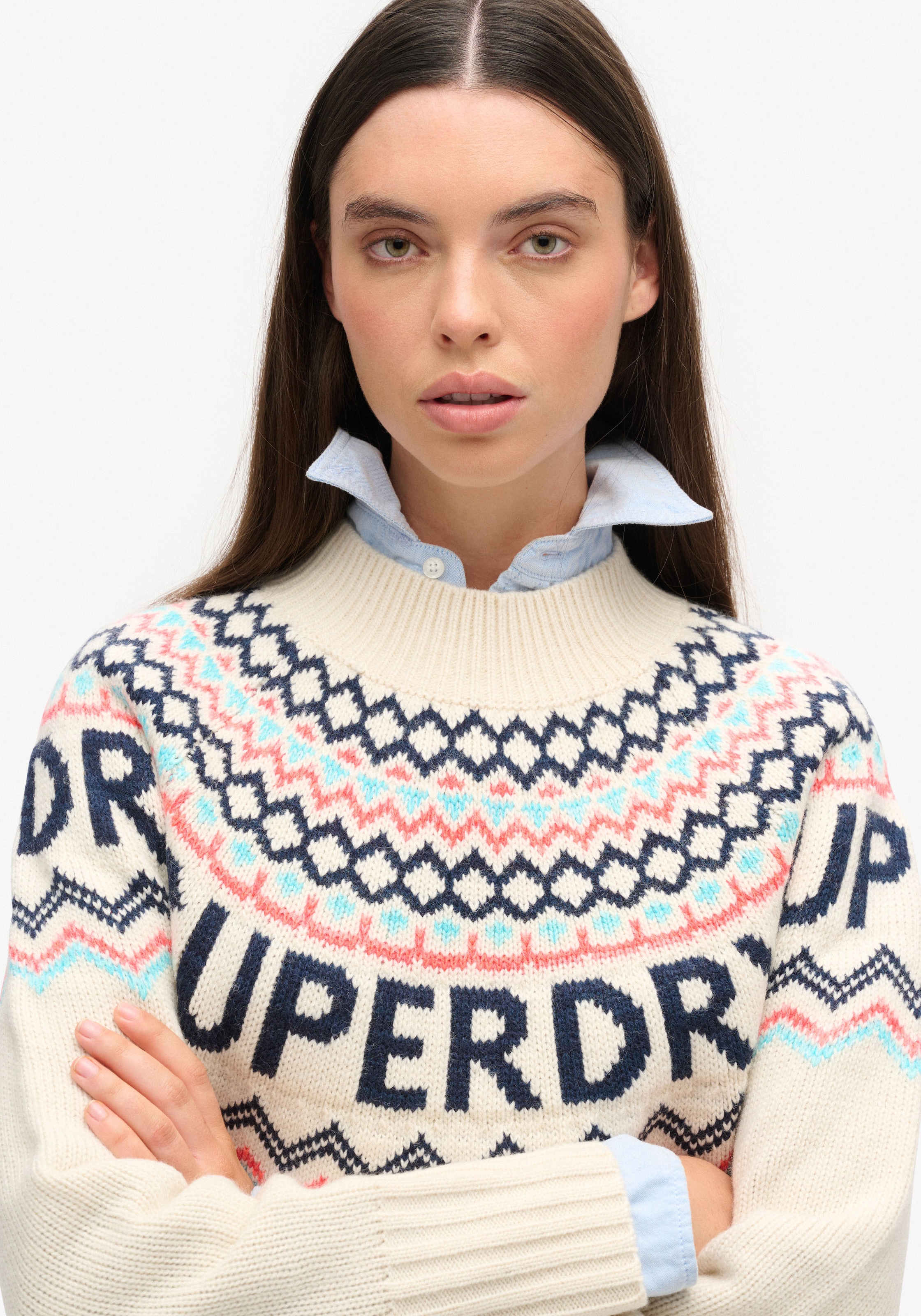 Superdry Strickpullover »FAIRISLE BRANDED JUMPER«