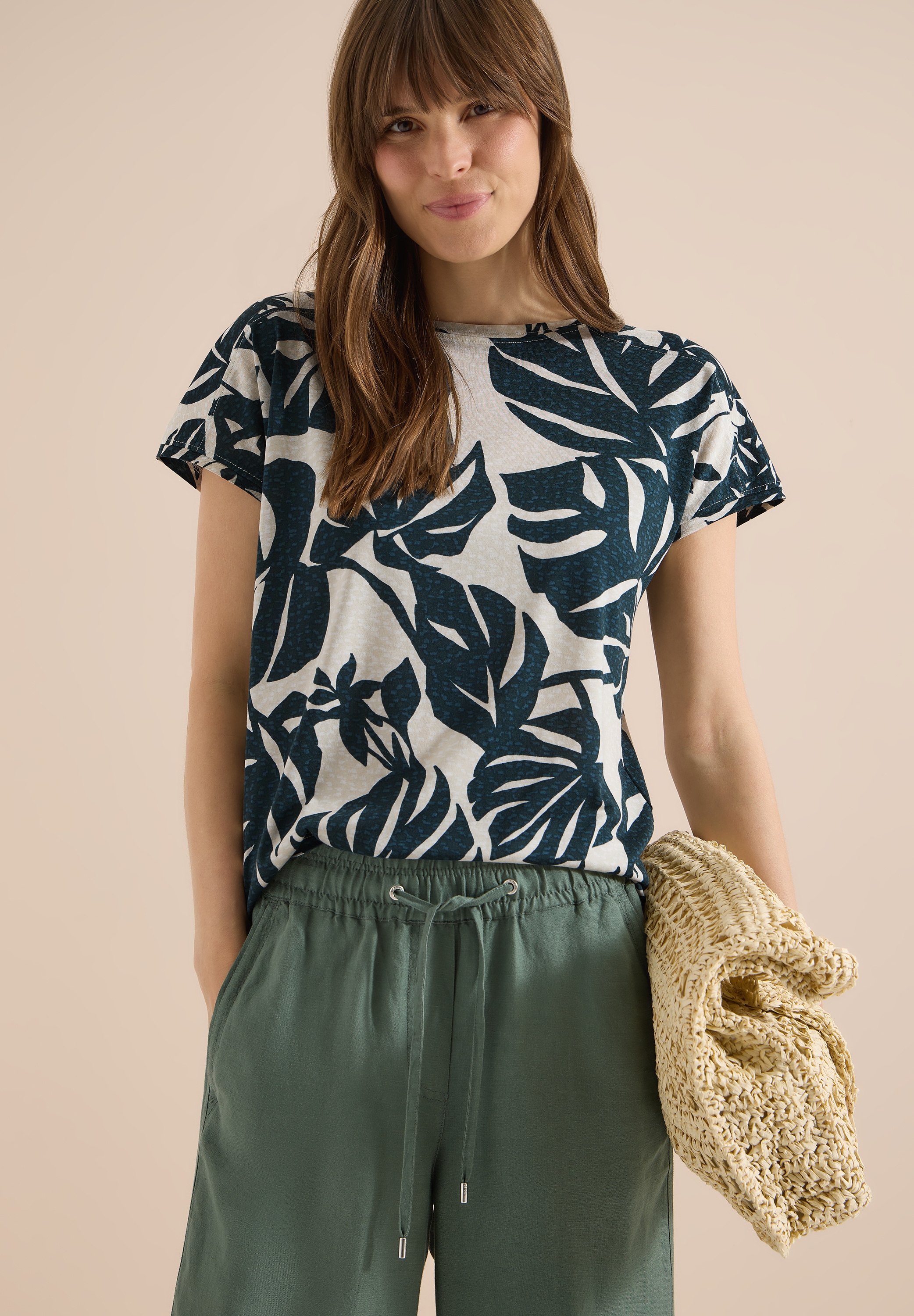 Cecil Kurzarmshirt Sommershirt mit U-Boot-Ausschnitt und Print